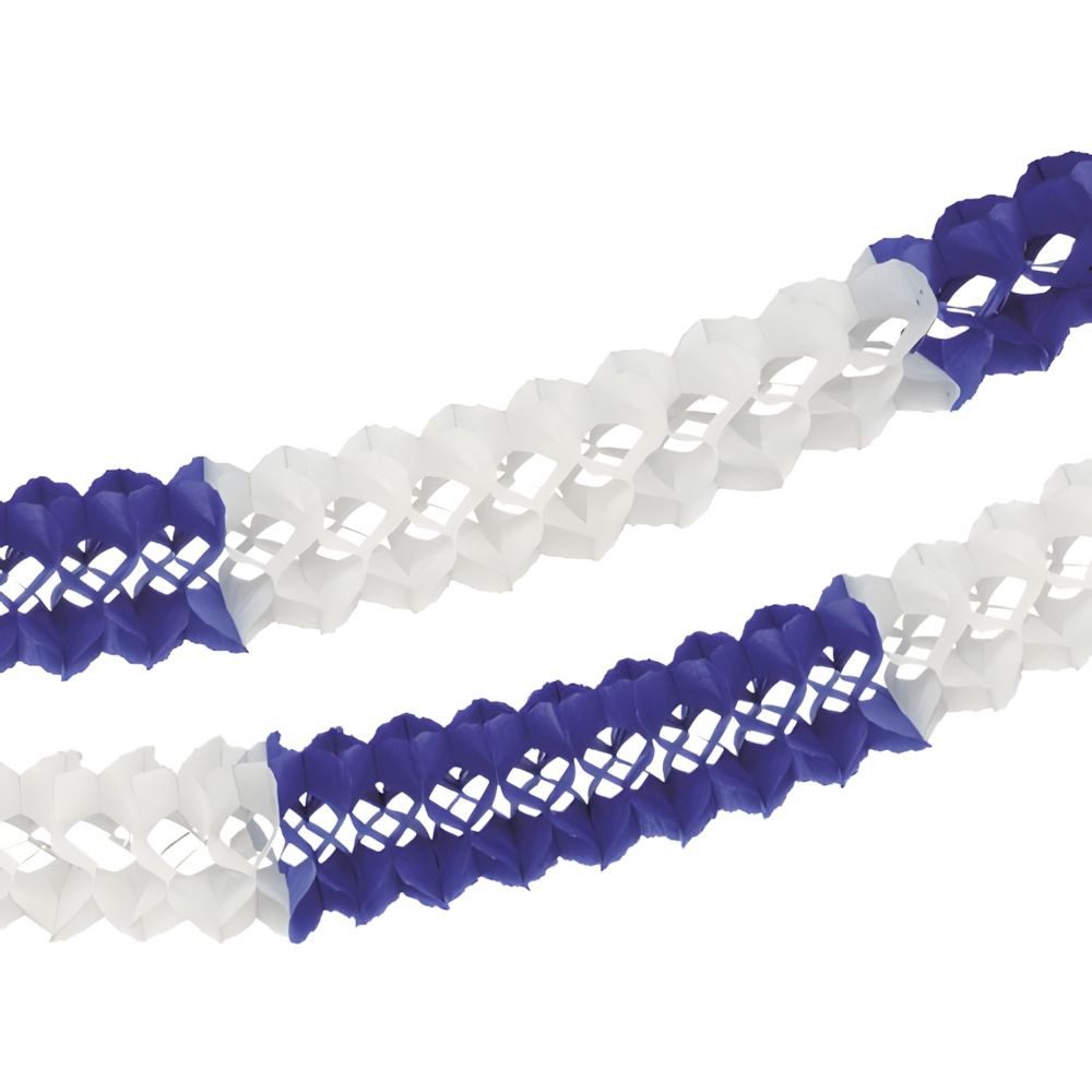 PAPSTAR Girlande Großraumgirlande, Papier Ø 16 cm, 10 m blau/weiss schwer entflammbar