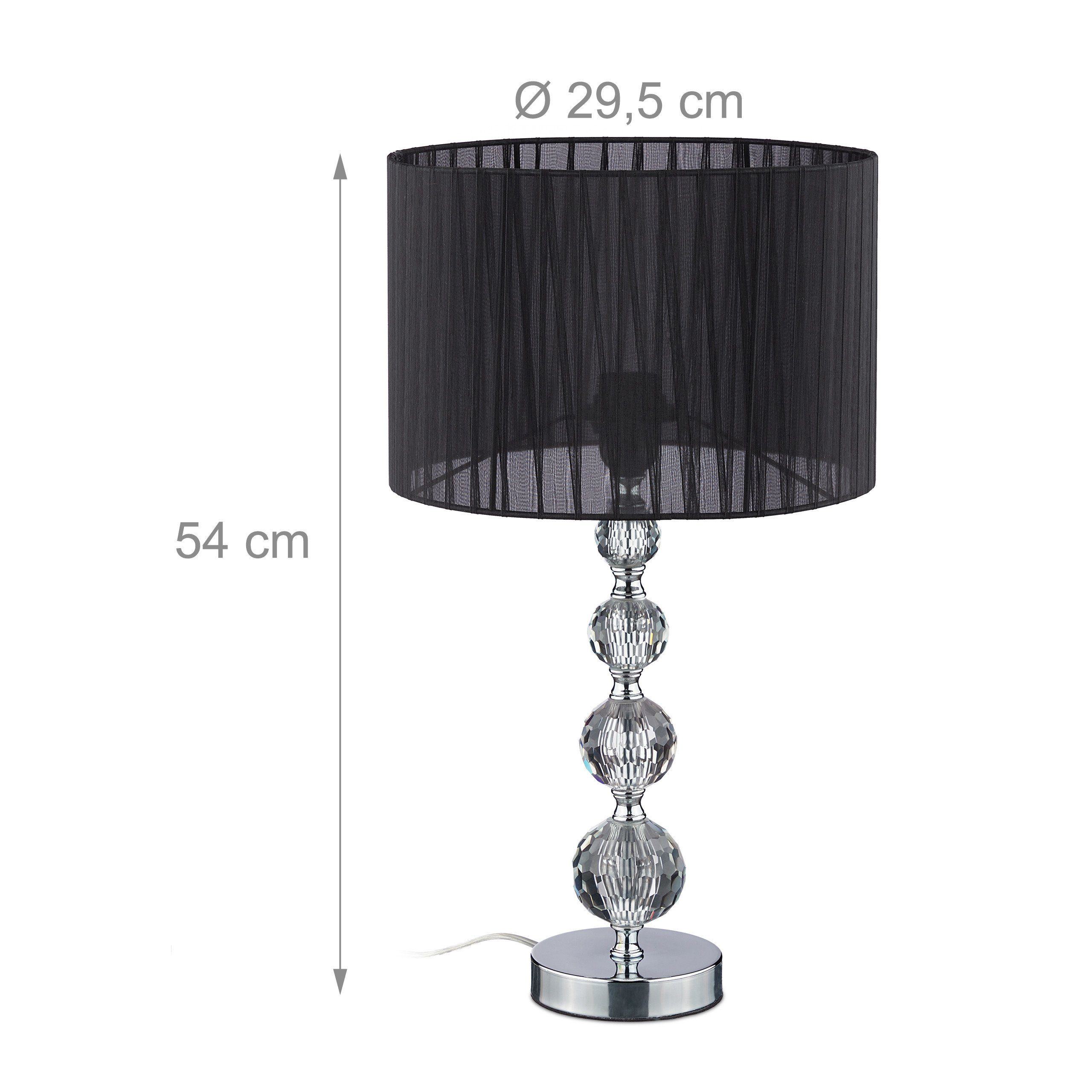 relaxdays Tischleuchte Tischlampe Kristall, Indirekte Beleuchtung, E27-Fassung (max. 40 W), Leuchtmittel nicht enthalten – Bild 4 von 5