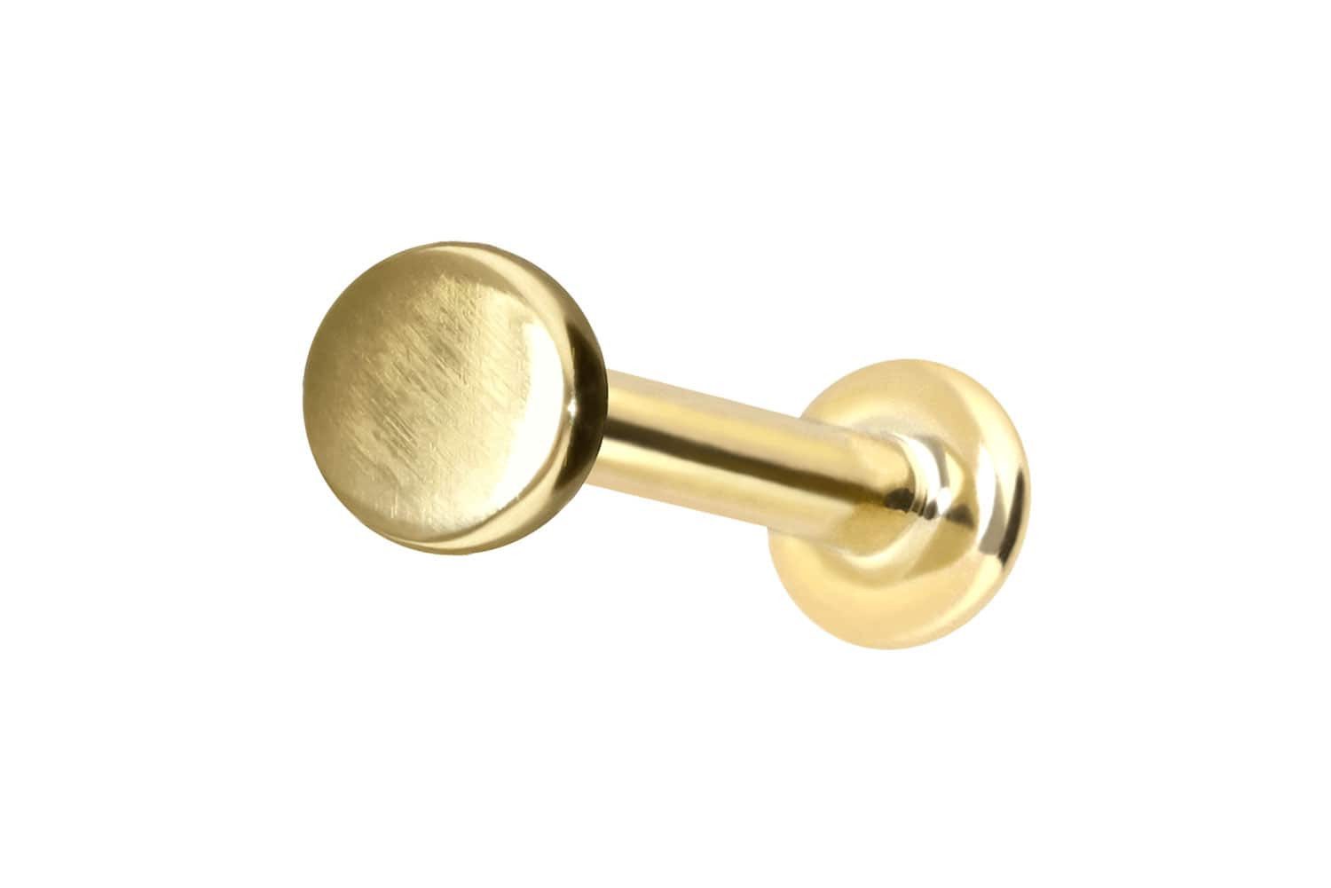 Piercing-Set 14 Karat Gold Labret mit Innengewinde DISC