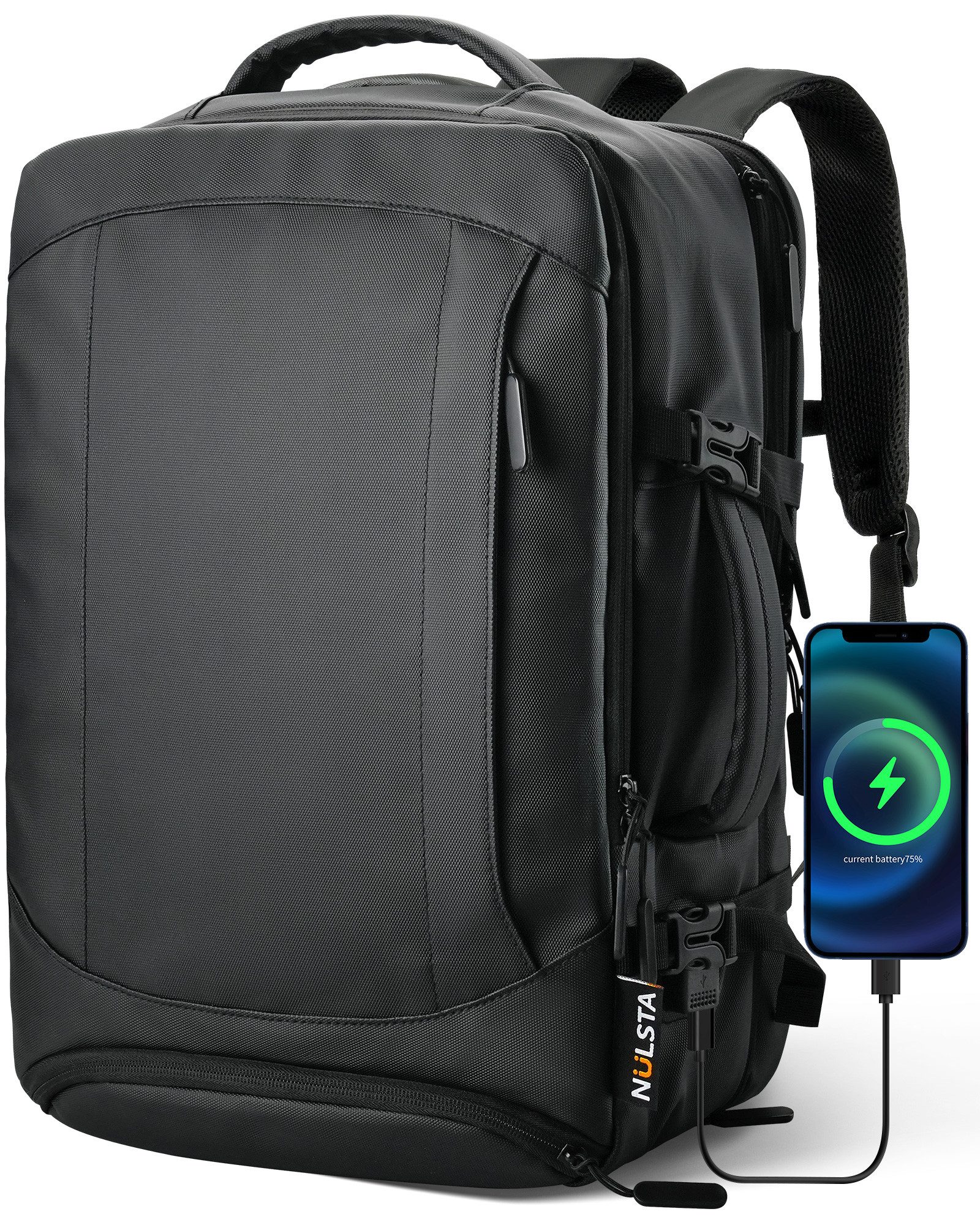 NULSTA Rucksack Reiserucksack 25-38L mit USB-Ladeanschluss günstig online kaufen