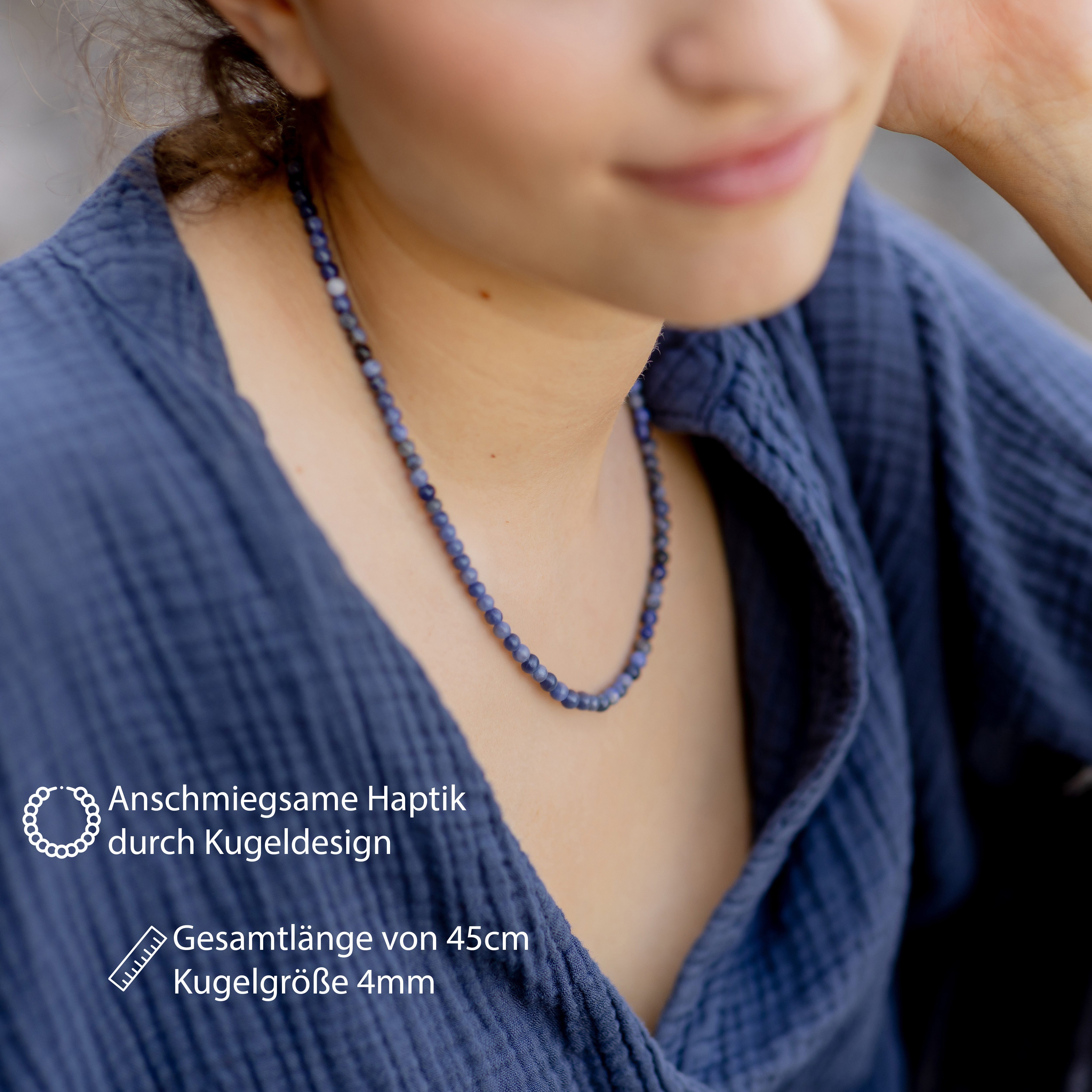 Lebensquelle Plus Kette ohne Anhänger Edelstein Kugelkette + 925 Silber Ver günstig online kaufen