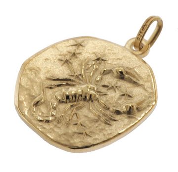trendor Kette mit Anhänger Skorpion Sternzeichen Ø 20 mm Gold auf Silber