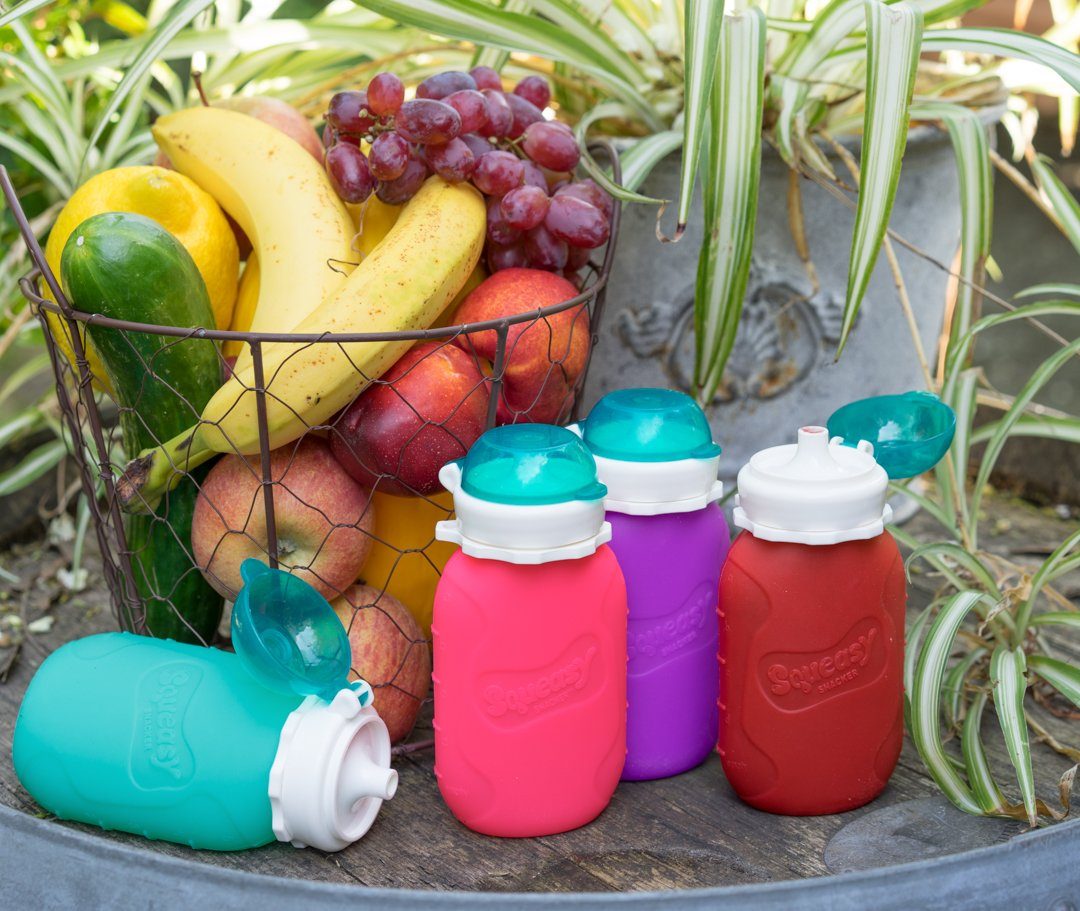 Squeasy Gear Babyflasche Quetschflasche, 180ml Wiederverwendbare Quetschie zum selbst Befüllen