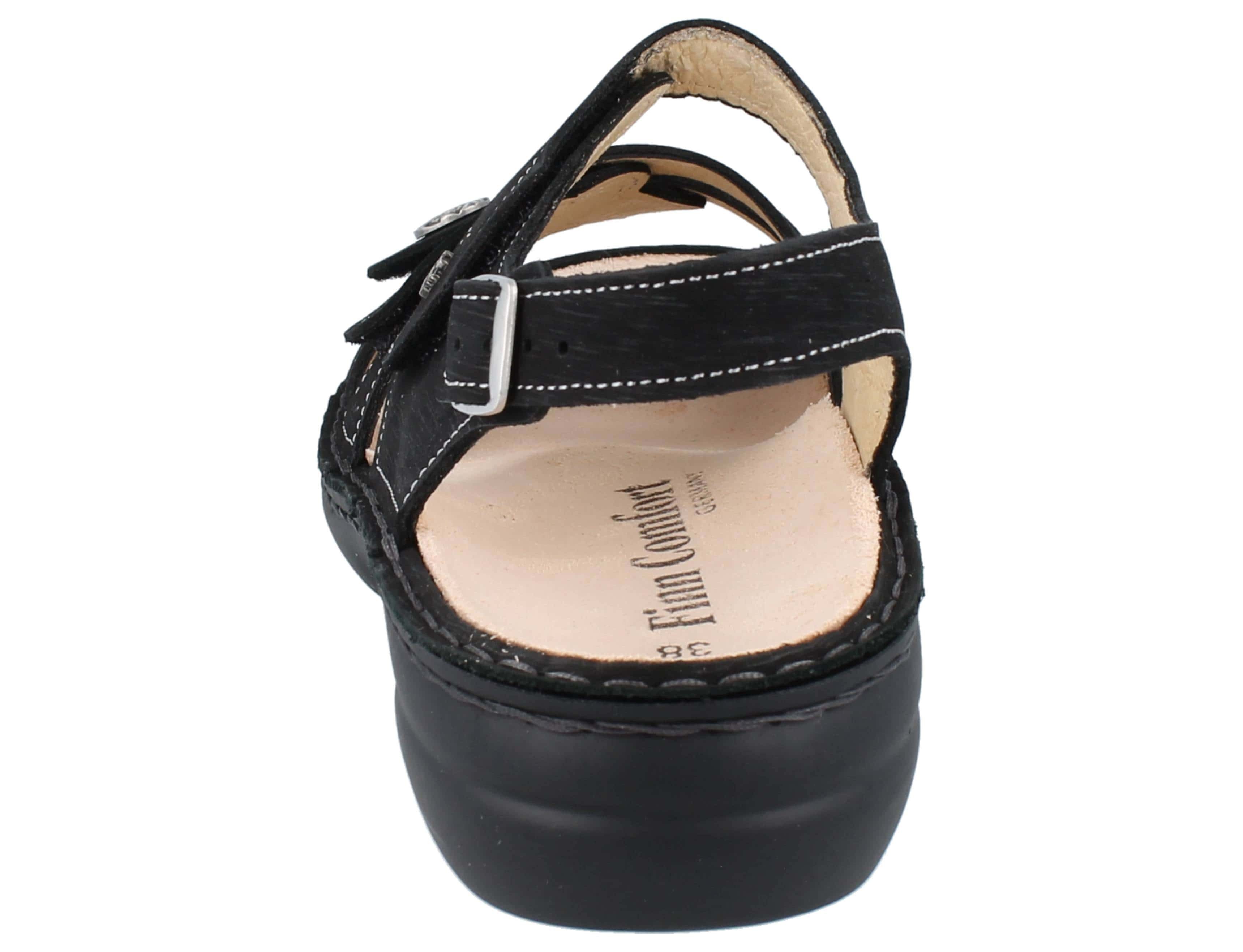 Finn Comfort FINN COMFORT Gomera Damen Sandalen schwarz Astor Nubukleder - Größe: Sandale Wechselfußbett