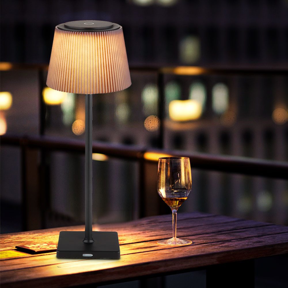 GLOBO LIGHTING LED Außen-Tischleuchte, LED-Leuchtmittel fest verbaut, Neutralweiß, Warmweiß, Tischlampe Tischleuchte Außenlampe Touchdimmer Gartenleuchte Akku