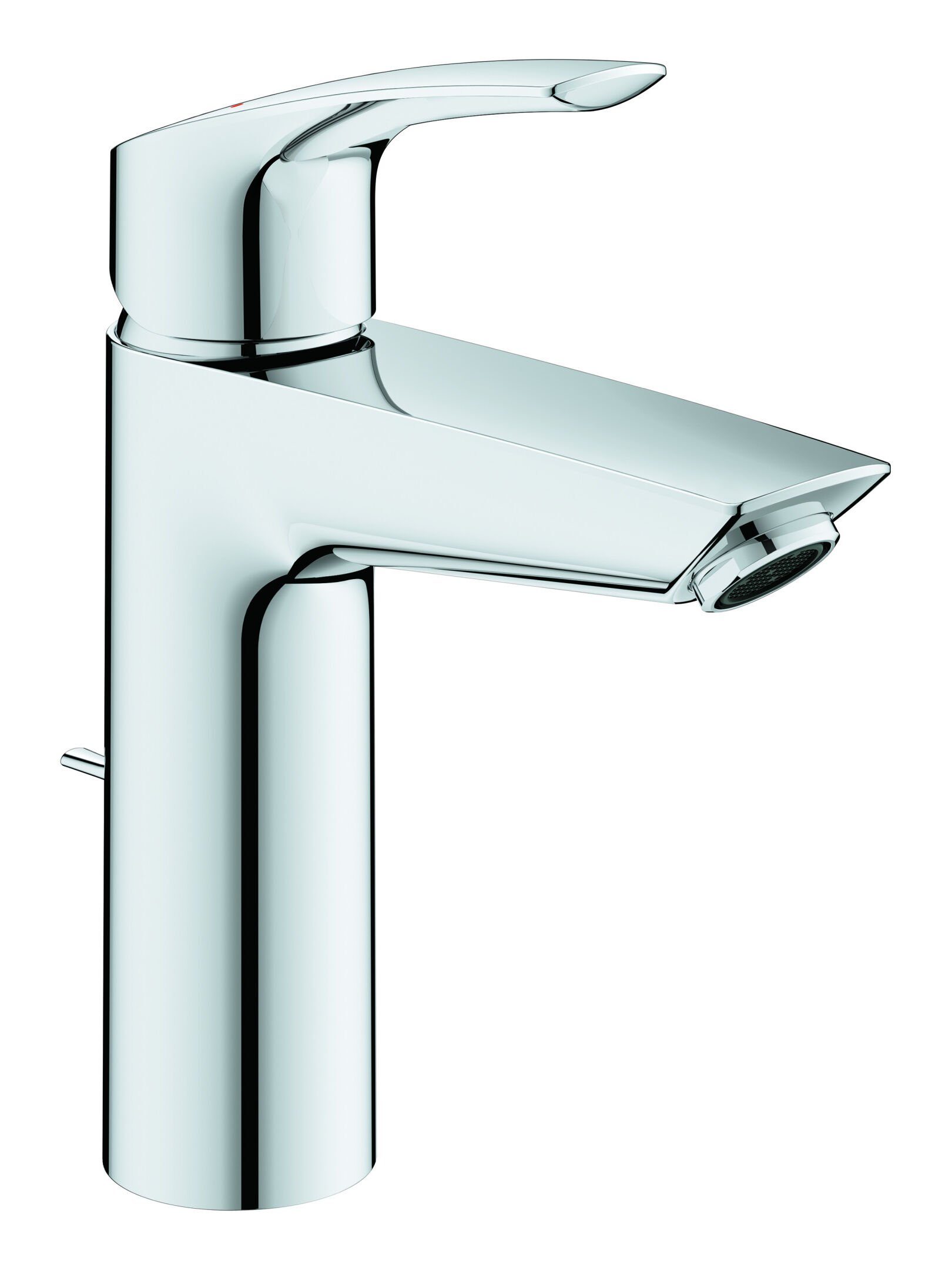Grohe Waschtischarmatur Eurosmart Einhand Ausladung 121 mm mit Zugstangen-Ablaufgarnitur M-Size - Chrom