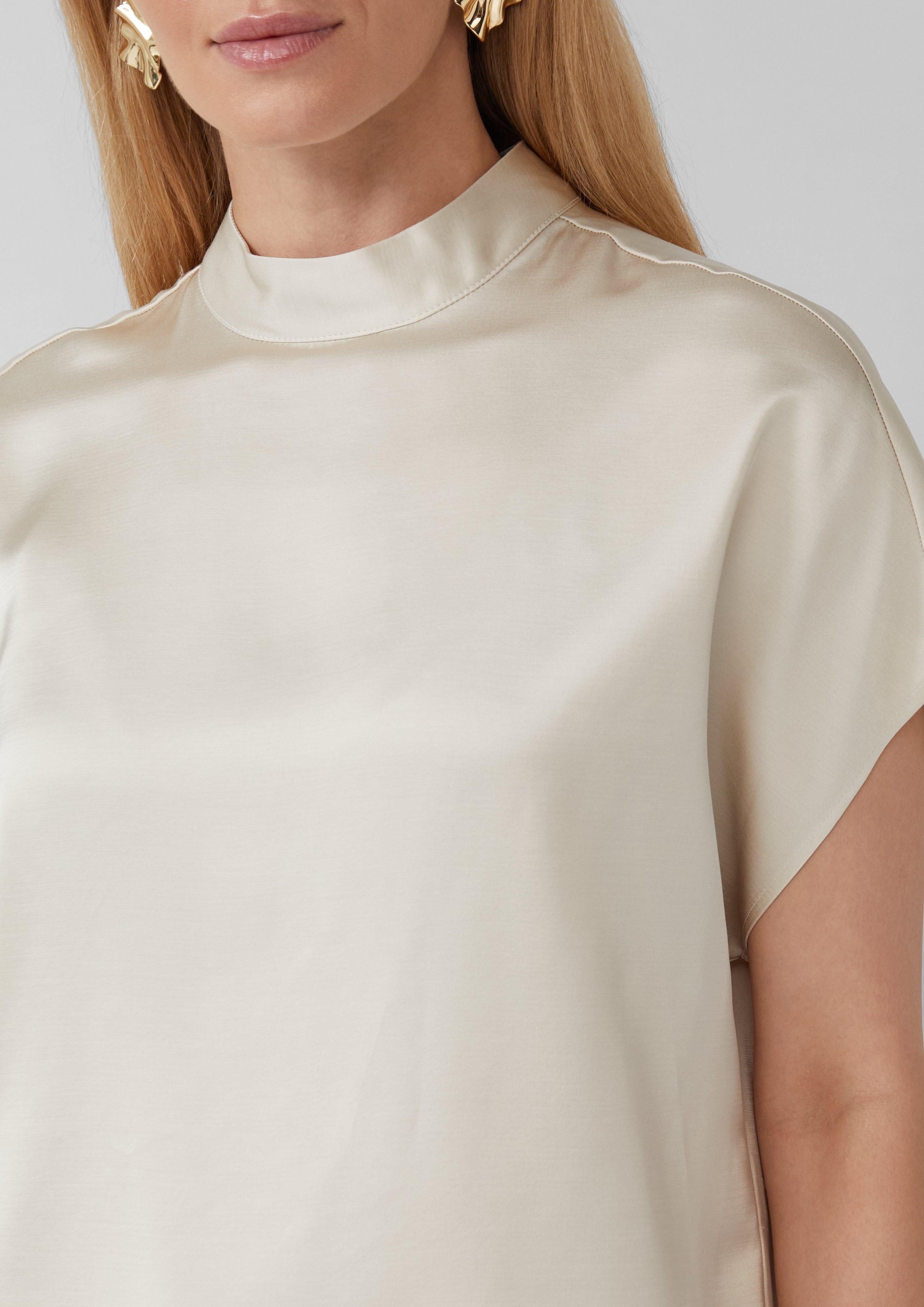 s.Oliver BLACK LABEL Kurzarmbluse Satinierte Viskosemix-Bluse günstig online kaufen