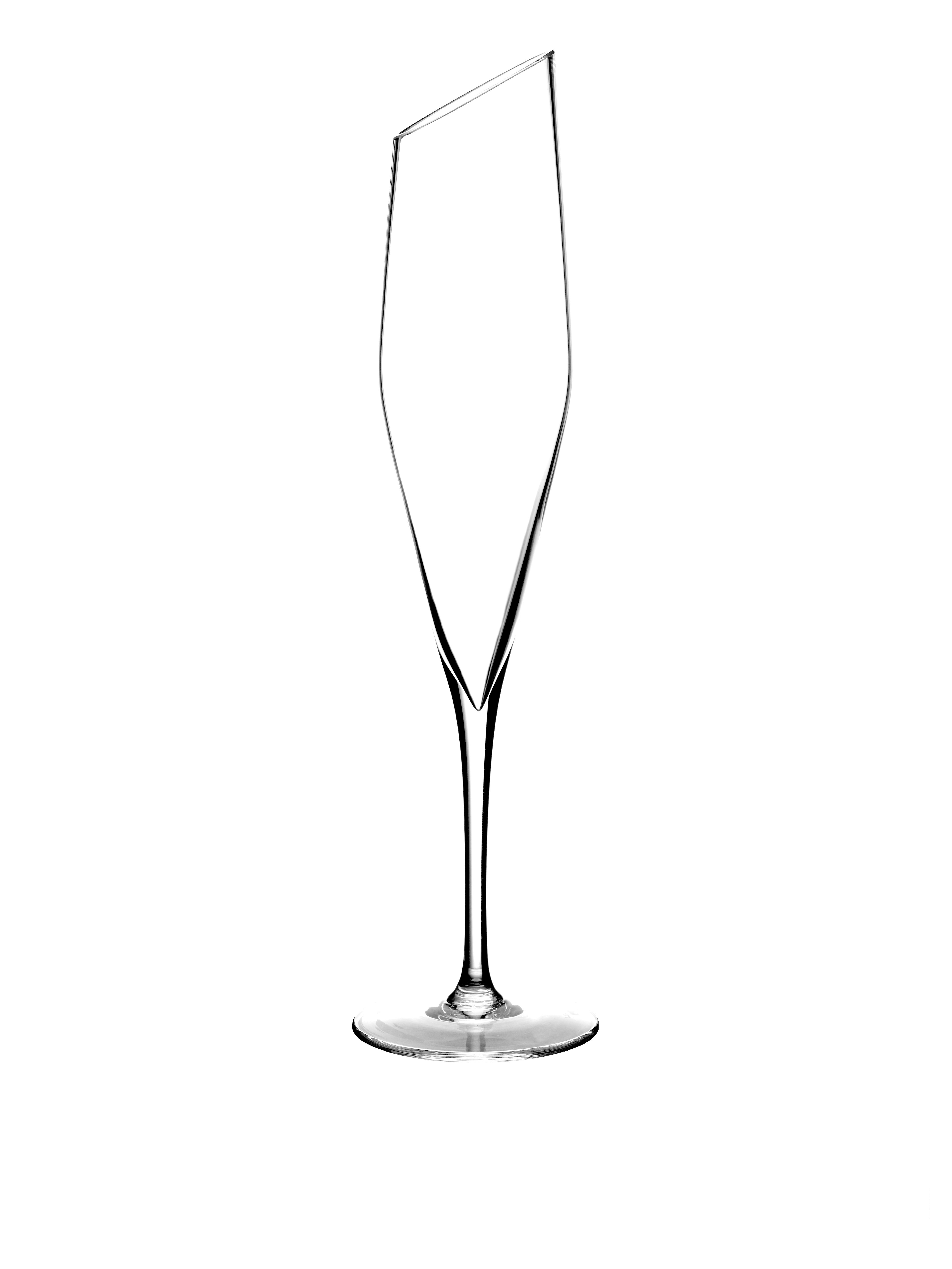 Champagnerglas Oblique 13cl Champagnerglas mundgeblasen
