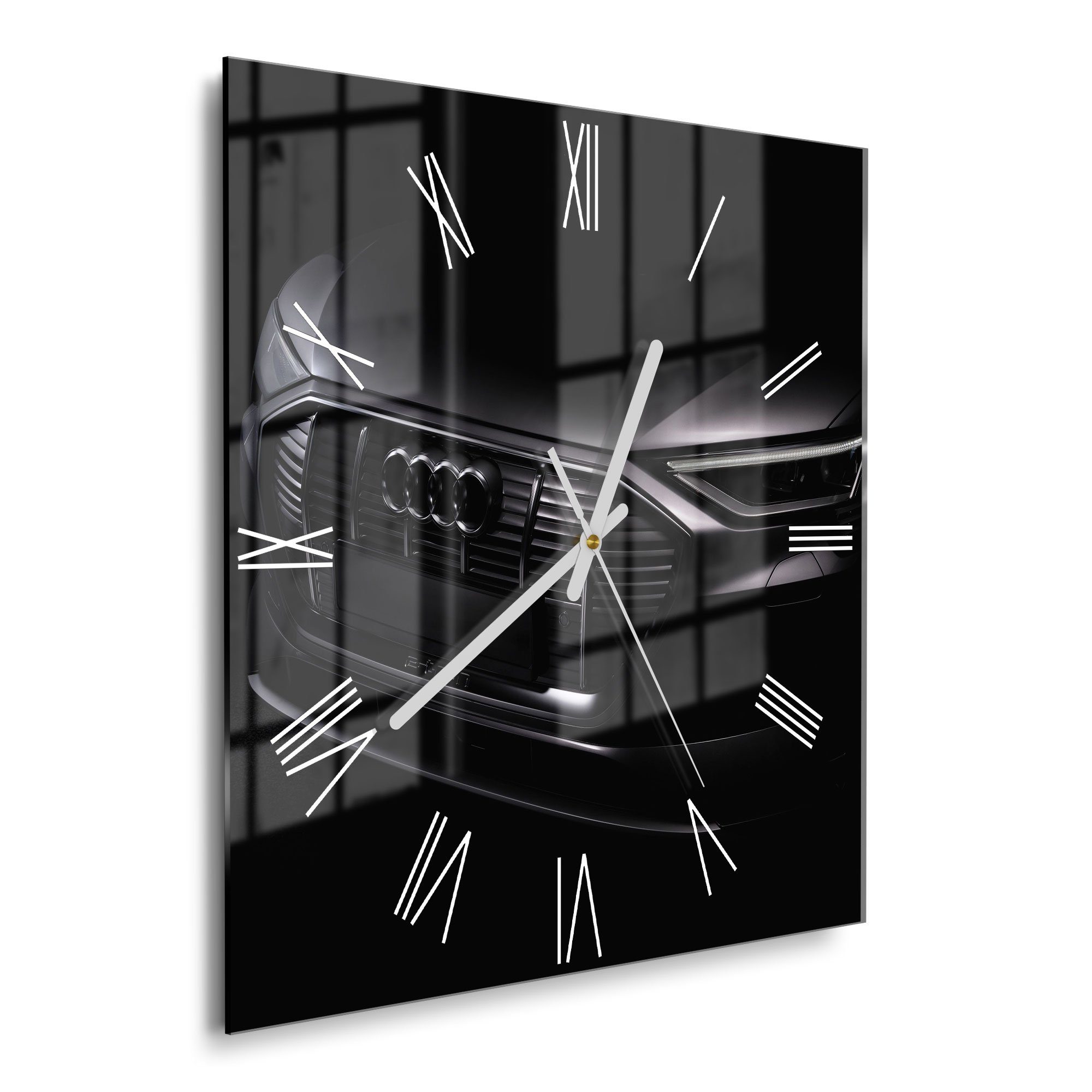 DEQORI Wanduhr 'Audi Frontalaufnahme' (Glas Glasuhr modern Wand Uhr Design günstig online kaufen