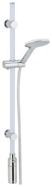 WENKO Stangenbrause-Set Duschstange mit LED-Beleuchtung, 3 tlg., mit Duschkopf und Duschschlauch, inkl. wiederaufladbarer Einheit