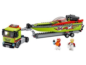 LEGO® Konstruktionsspielsteine LEGO® City - Rennboot-Transporter, (Set, 238 St)