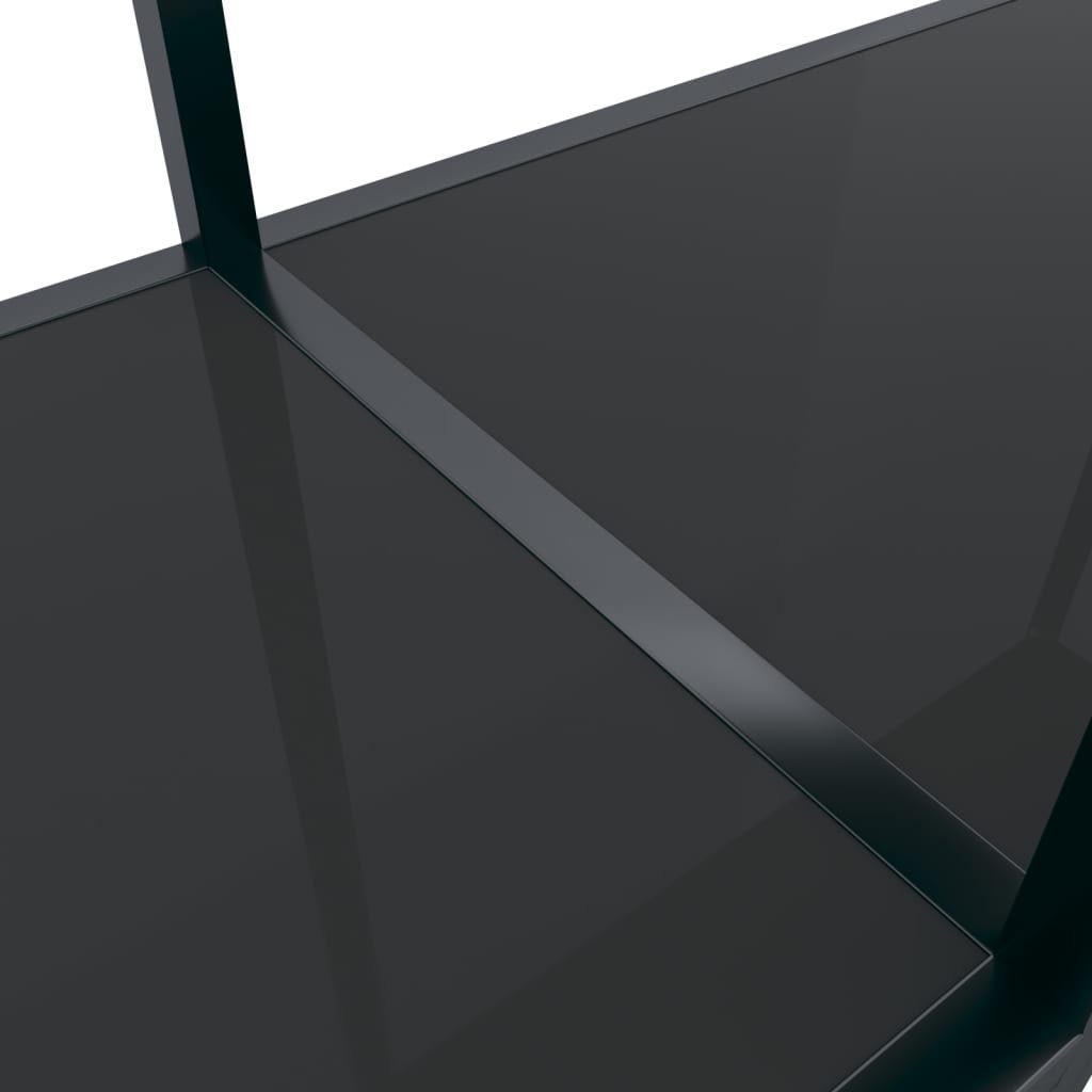 cm 140x35x75,5 Konsolentisch Beistelltisch | Schwarz Schwarz Hartglas (1-St) vidaXL Schwarz
