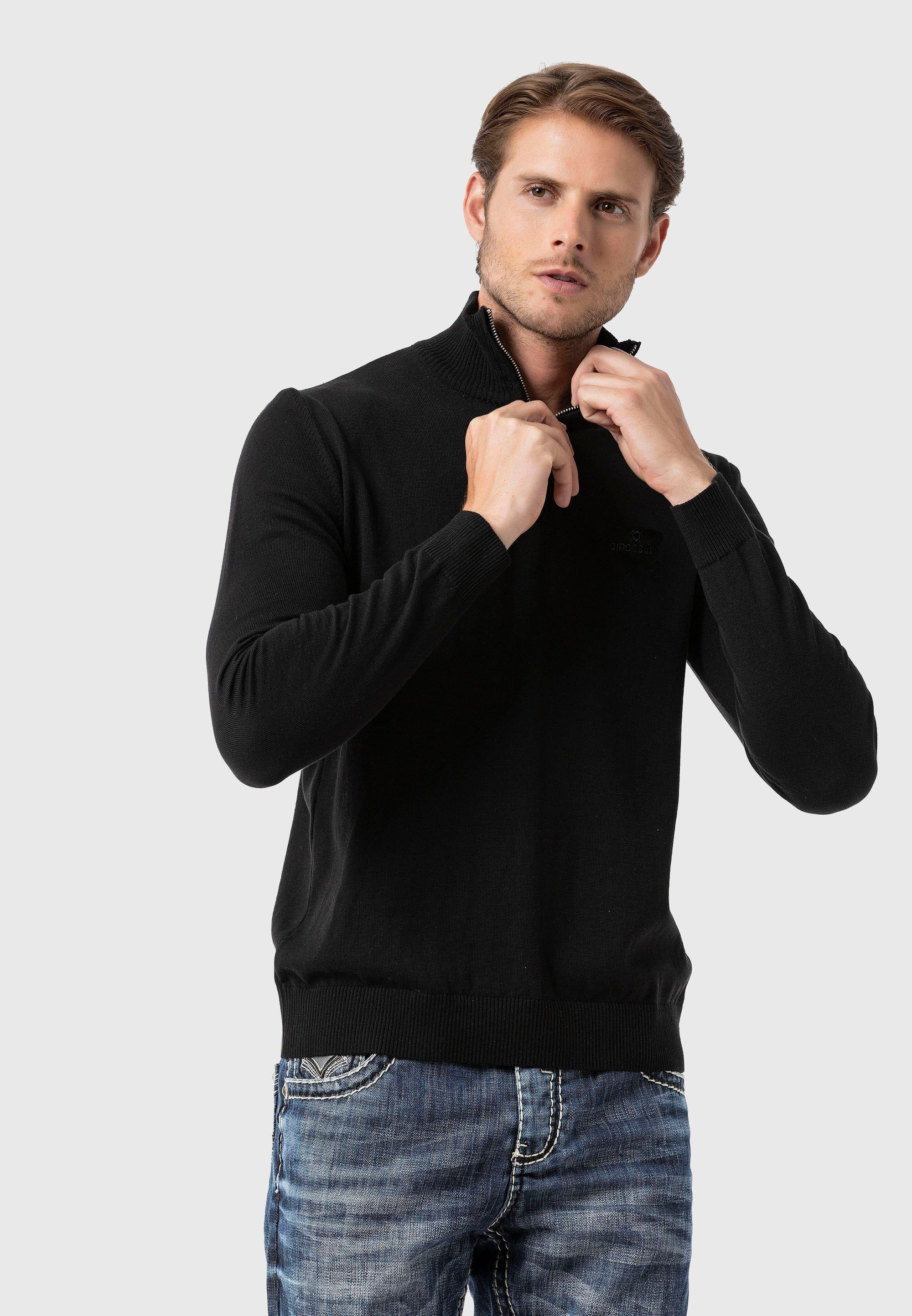 Cipo & Baxx Troyer Pullover (1-tlg) mit Troyer-Kragen
