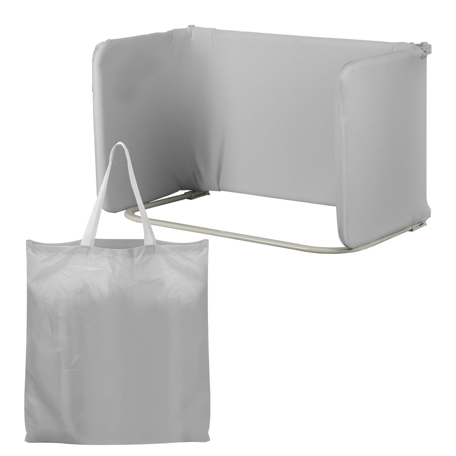 Clanmacy Bettschutzgitter Bettschutzgitter 150cm Grau Faltbar Höhenverstellbar Tasche (1 St)