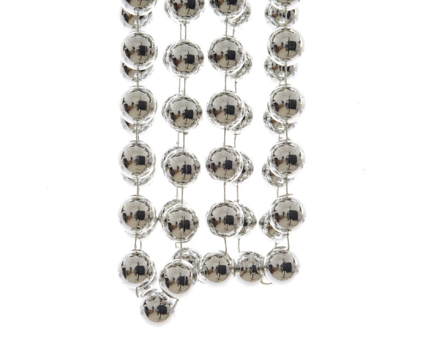 Kaemingk Girlanden Perlenkette Band Girlande Kunststoff Ø.2 cm L.2,7 m silber
