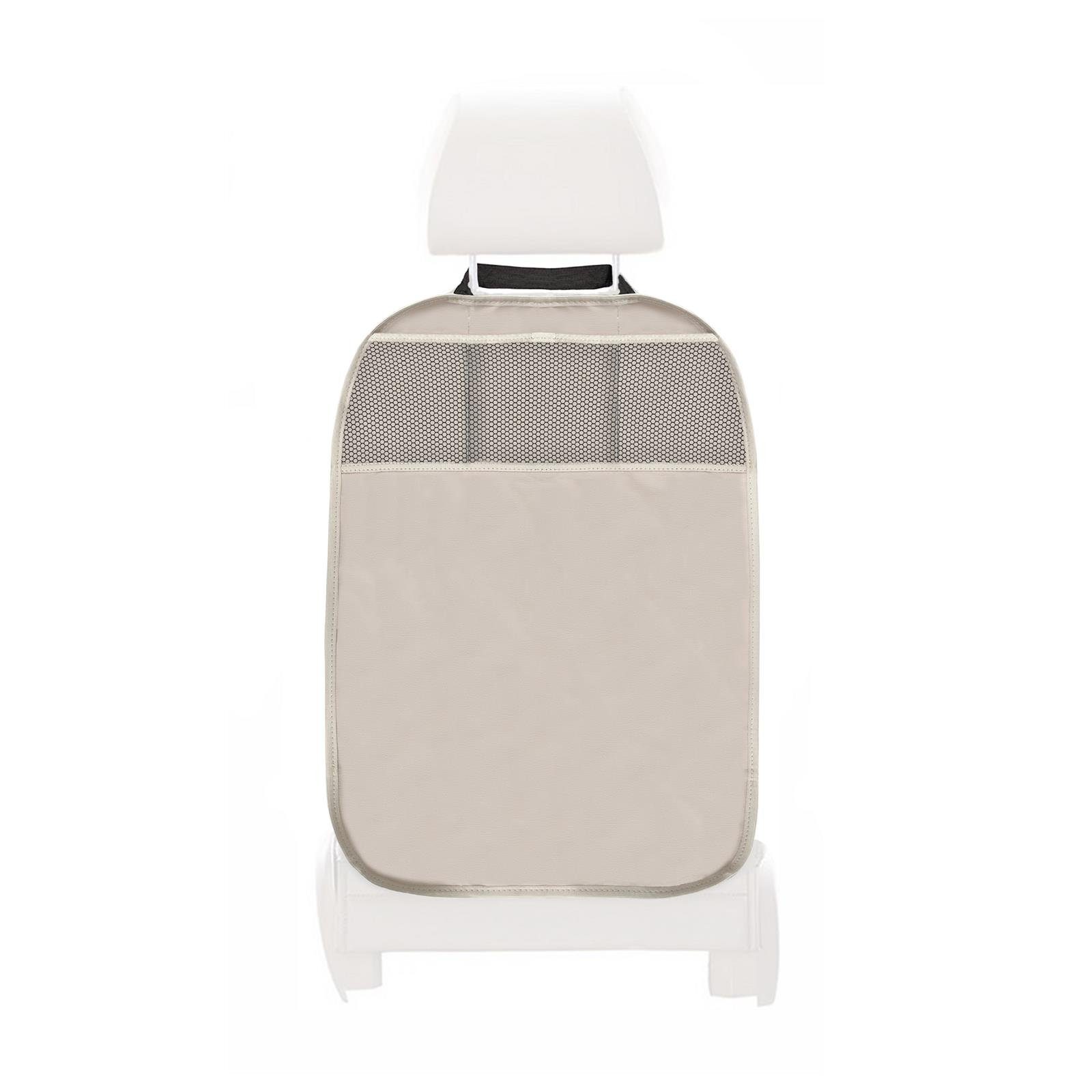 L & P Car Design Auto-Rückenlehnentasche Защита спинок Sitzschoner aus Kunstleder in beige Kinder (1 Stück), mit 3 Сумки