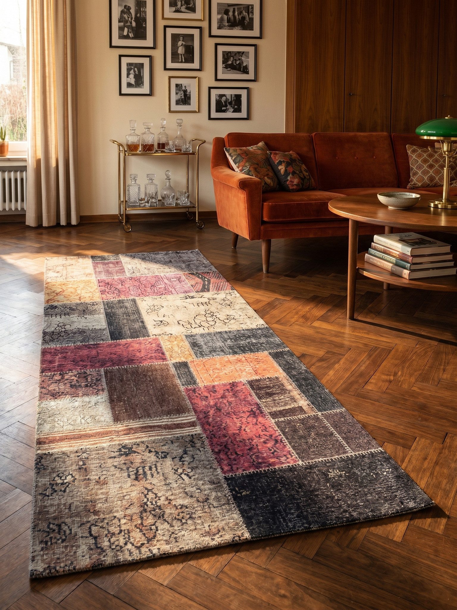 KADIMA DESIGN Teppich PIZOL Waschbar Küche Küchenläufer Teppichläufer Flur Vintage Diele, Läufer, Höhe: 5 mm, 80x250 cm, Bettvorleger …