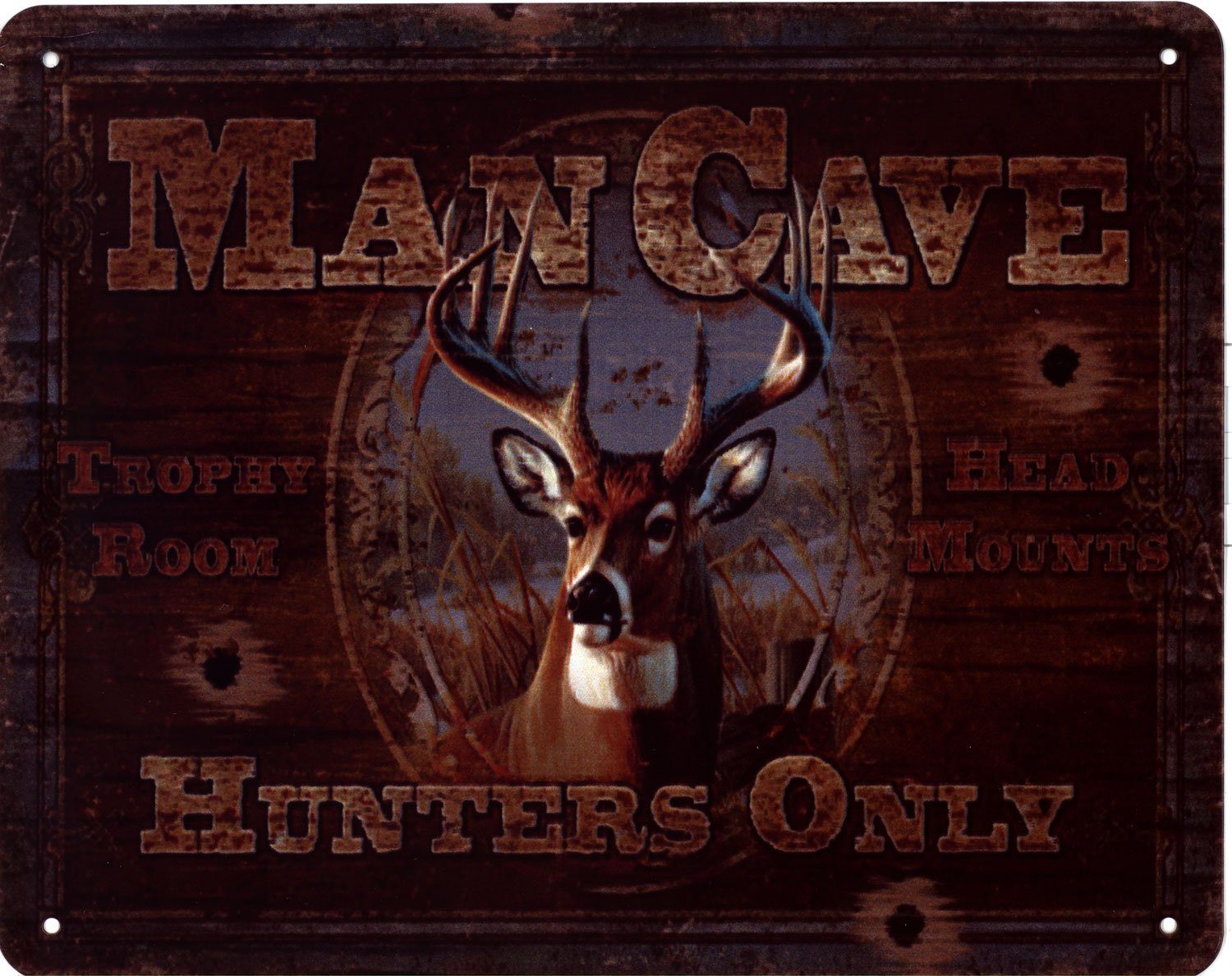 Metallschild Blechschild Man Cave Hunters Only
