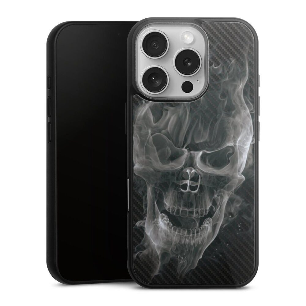 Handyhülle Totenkopf Schädel Carbon Smoke Skull Carbon
