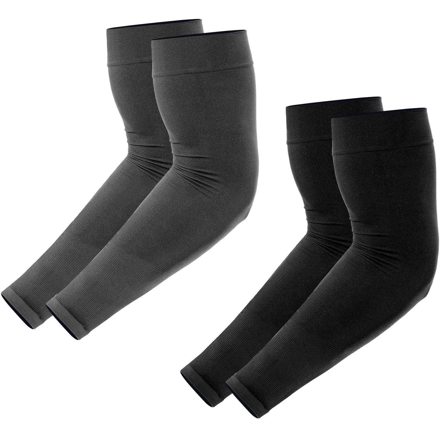 LuxusKollektion Armlinge Ärmlinge UV Schutz Kompression Armschoner M Schwarz/Grau