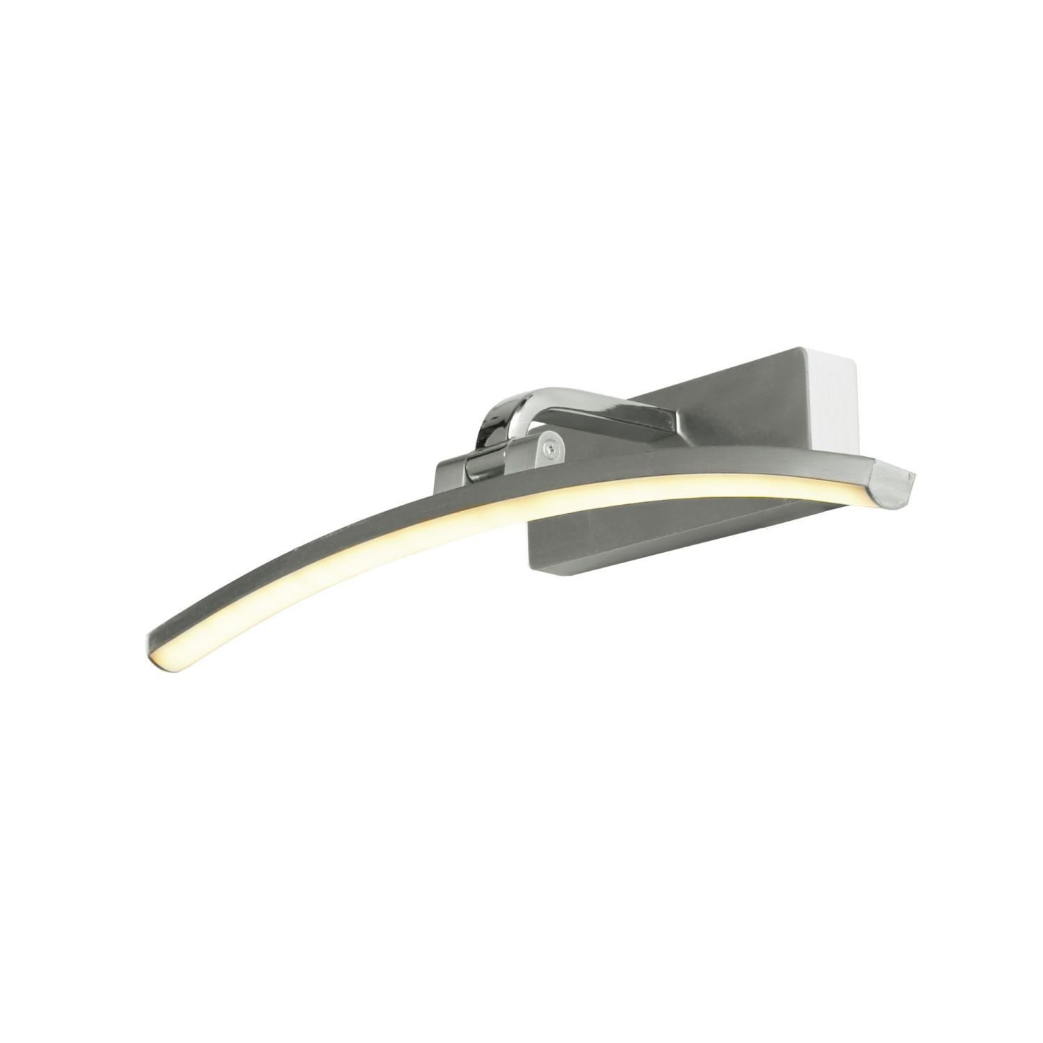 Licht-Erlebnisse Bilderleuchte ROGERS, LED, Warmweiß, LED Wandleuchte Wandlampe mit Schalter in Silber Wohnzimmer 3000 K
