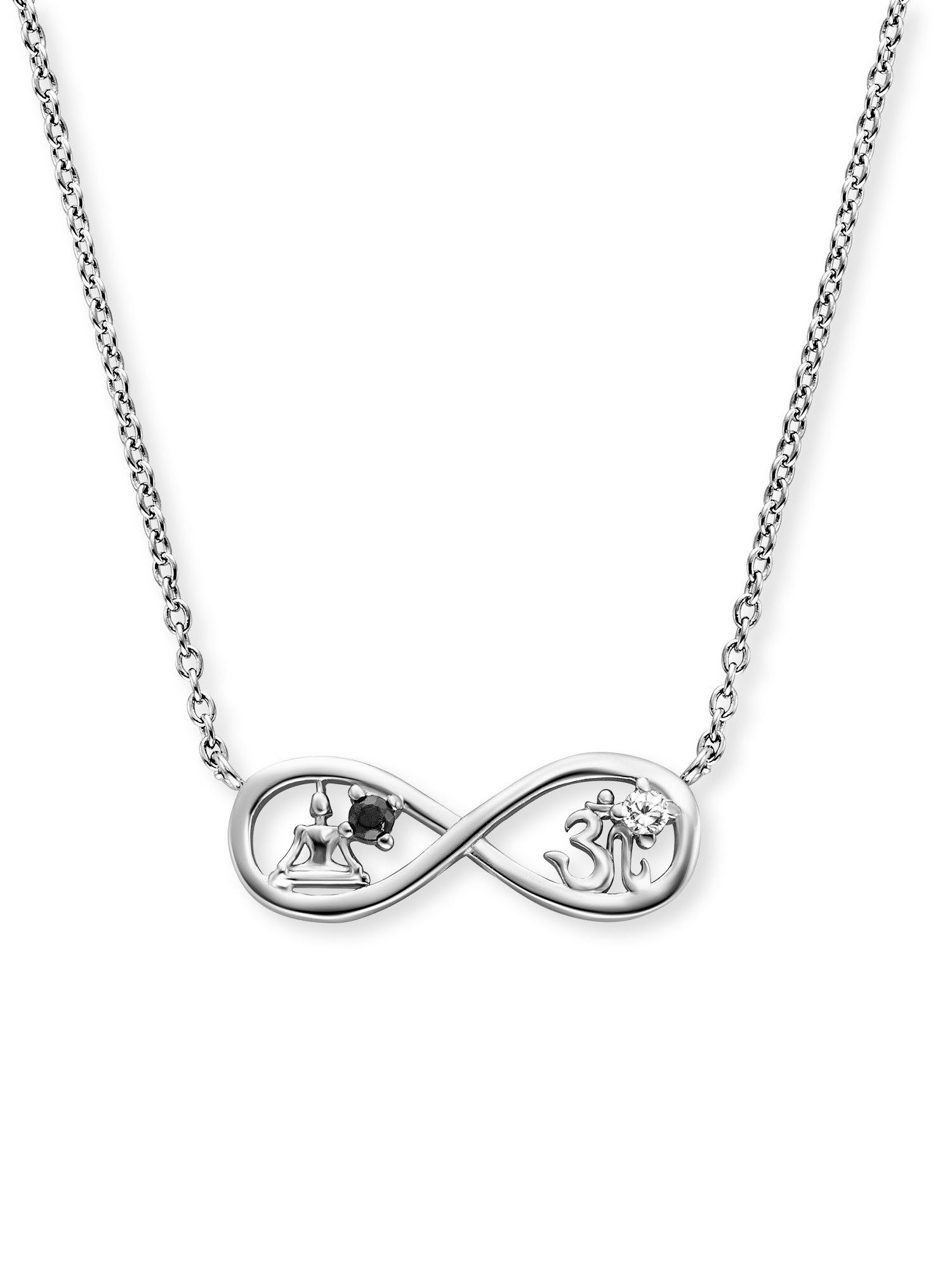 Kette mit Anhänger Yin Yang Infinity Buddha und Om