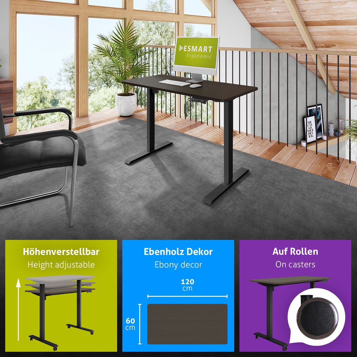 ESMART Schreibtisch ESMART Germany, ETX-121 Elektrisch günstig online kaufen