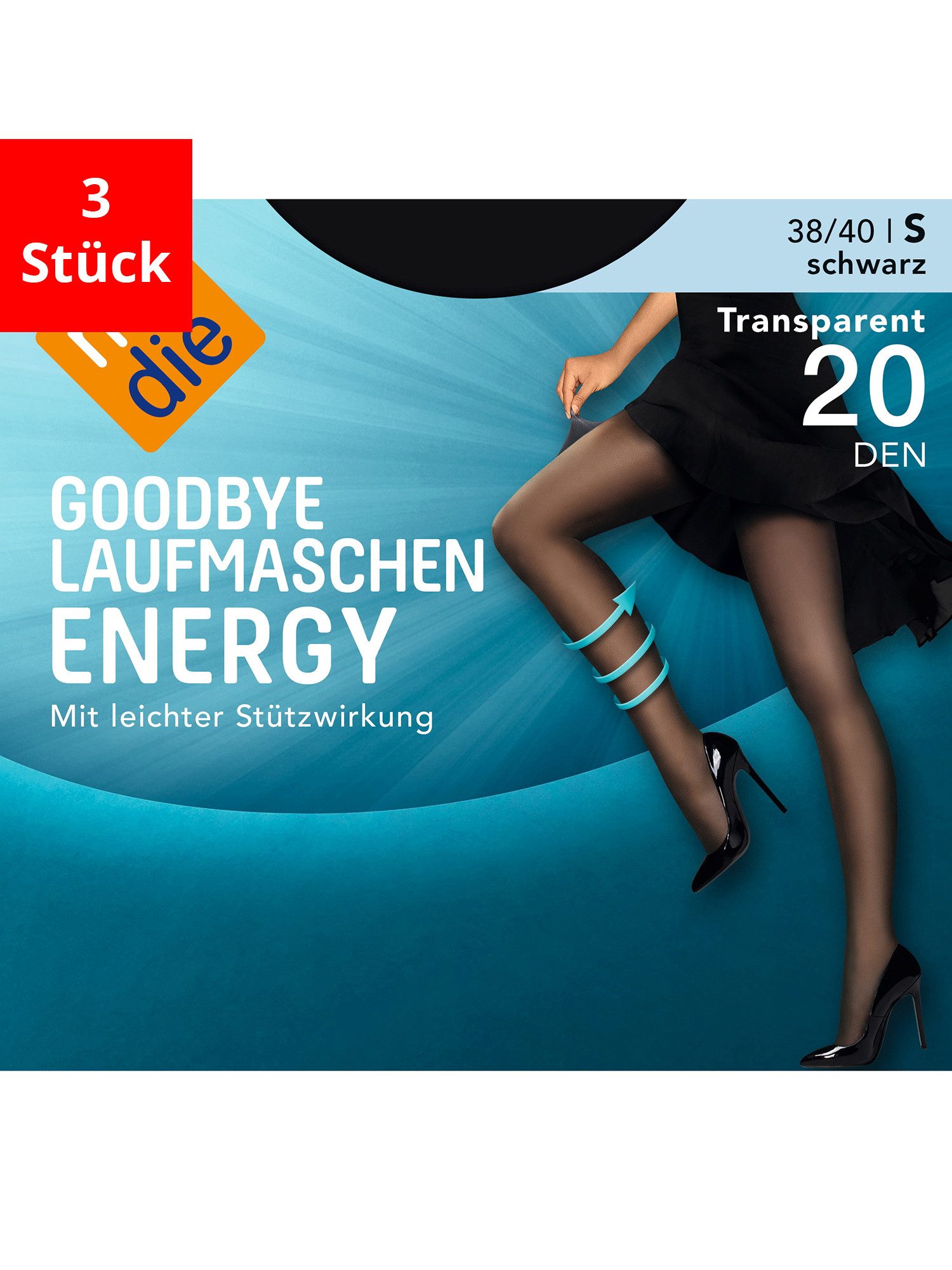 Nur Die Feinstrumpfhose Goodbye Laufmaschen Energy 20 DEN (3 St)