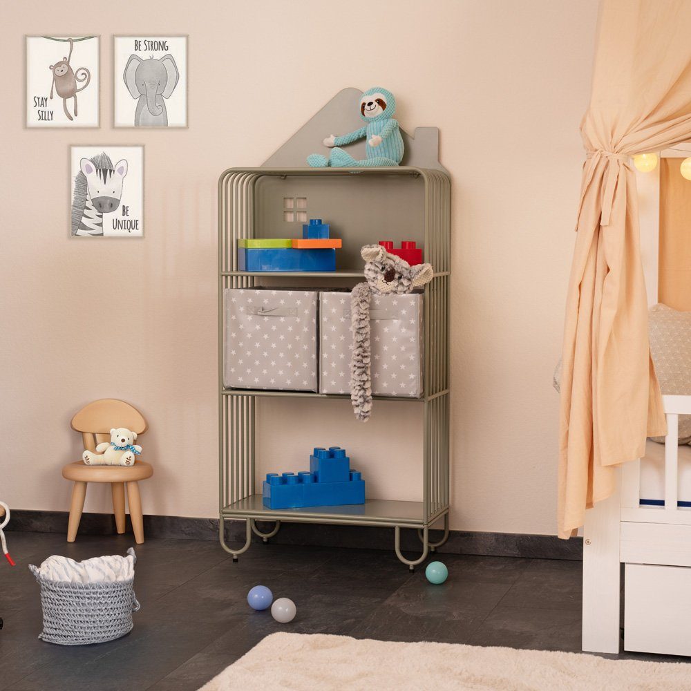 Rutschfest inkl. cm, TODO Boxen Kindermöbel, Kinderregal 134 x x mit I M HOME DELUXE Grün 2 Kinderregal 28 61 Aufbewahrungsboxen,