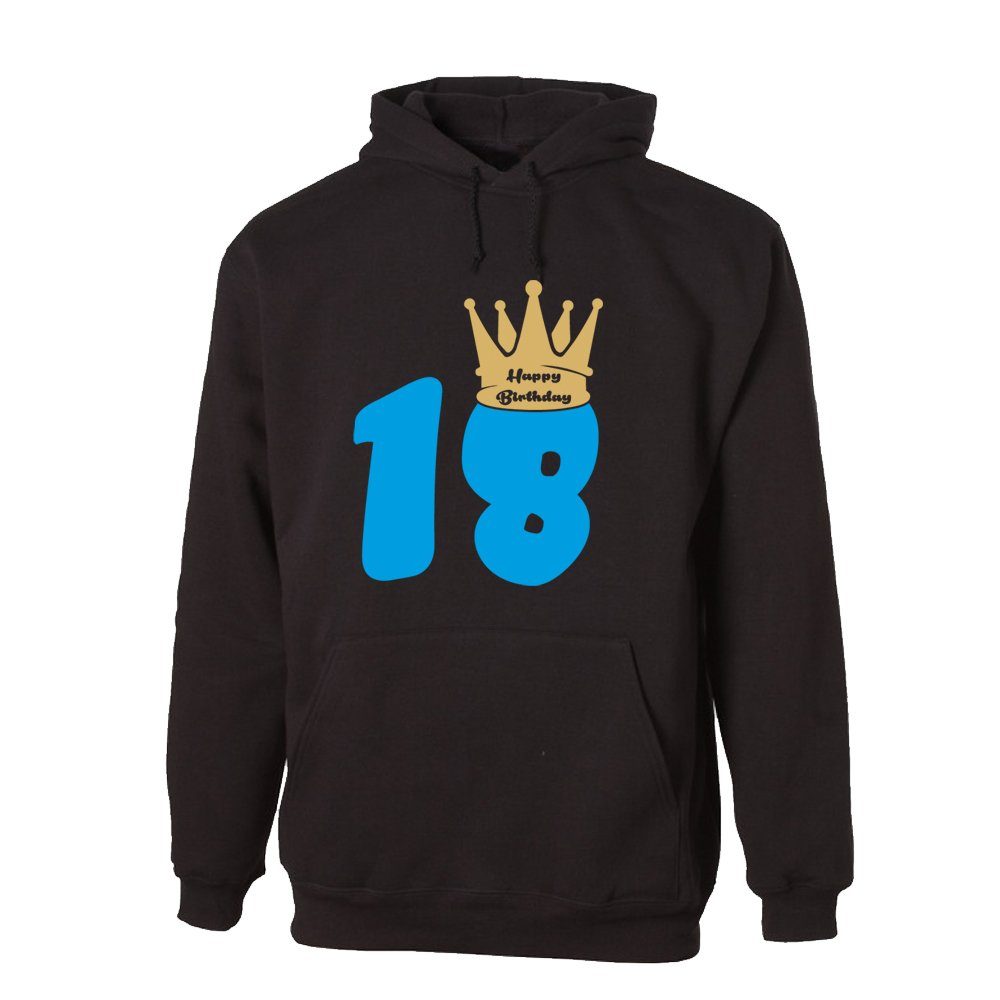 Hoodie 18 – Happy Birthday – mit Krone