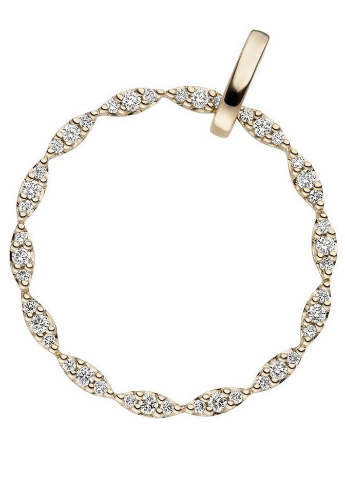 JOBO Runder Anhänger 42 Diamanten, 585 ... JOBO Runder Anhänger 42 Diamanten, 585 ...