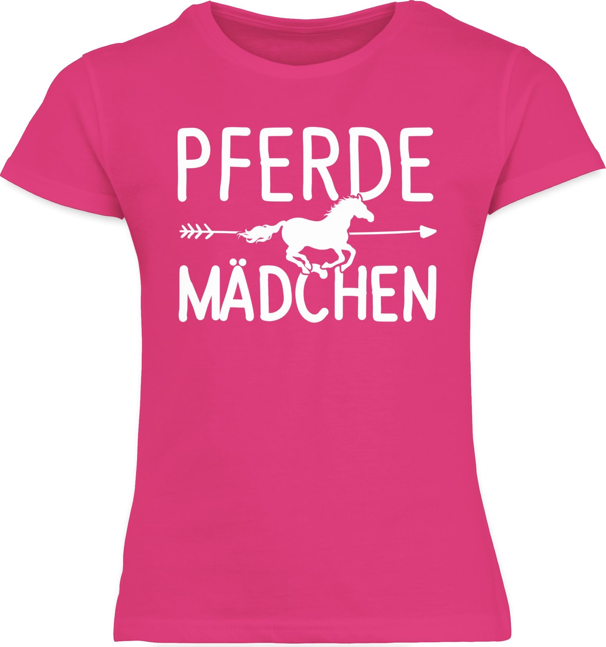 Shirtracer T-Shirt Pferde Mädchen Fuchsia - Pferd Pferdemädchen 1