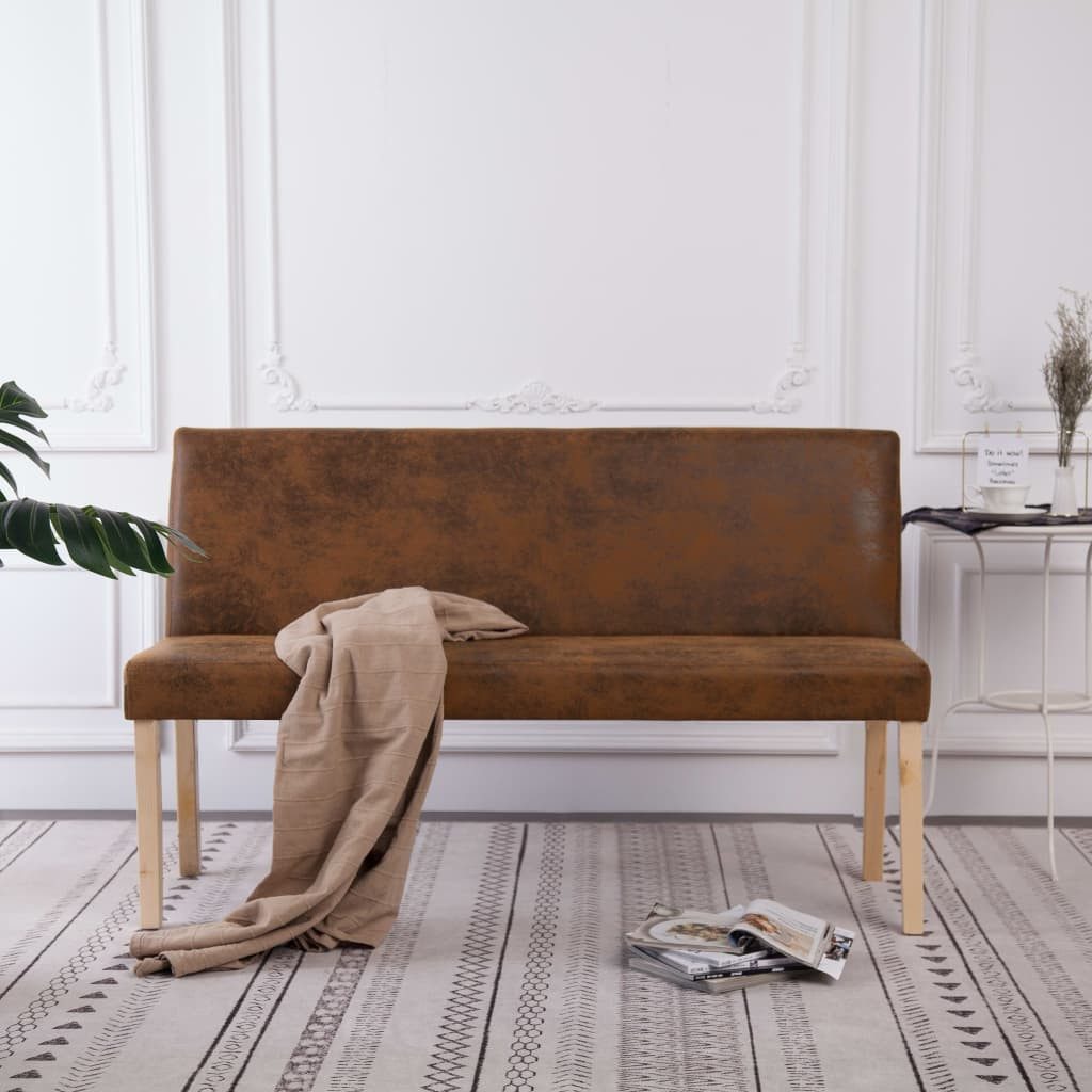 furnicato Truhenbank Bank Massivholz 139,5 x 54 x 85,5 cm Braun Natur, Bequeme Sitzbank mit dicker Schaumstoffpolsterung für dein Flur