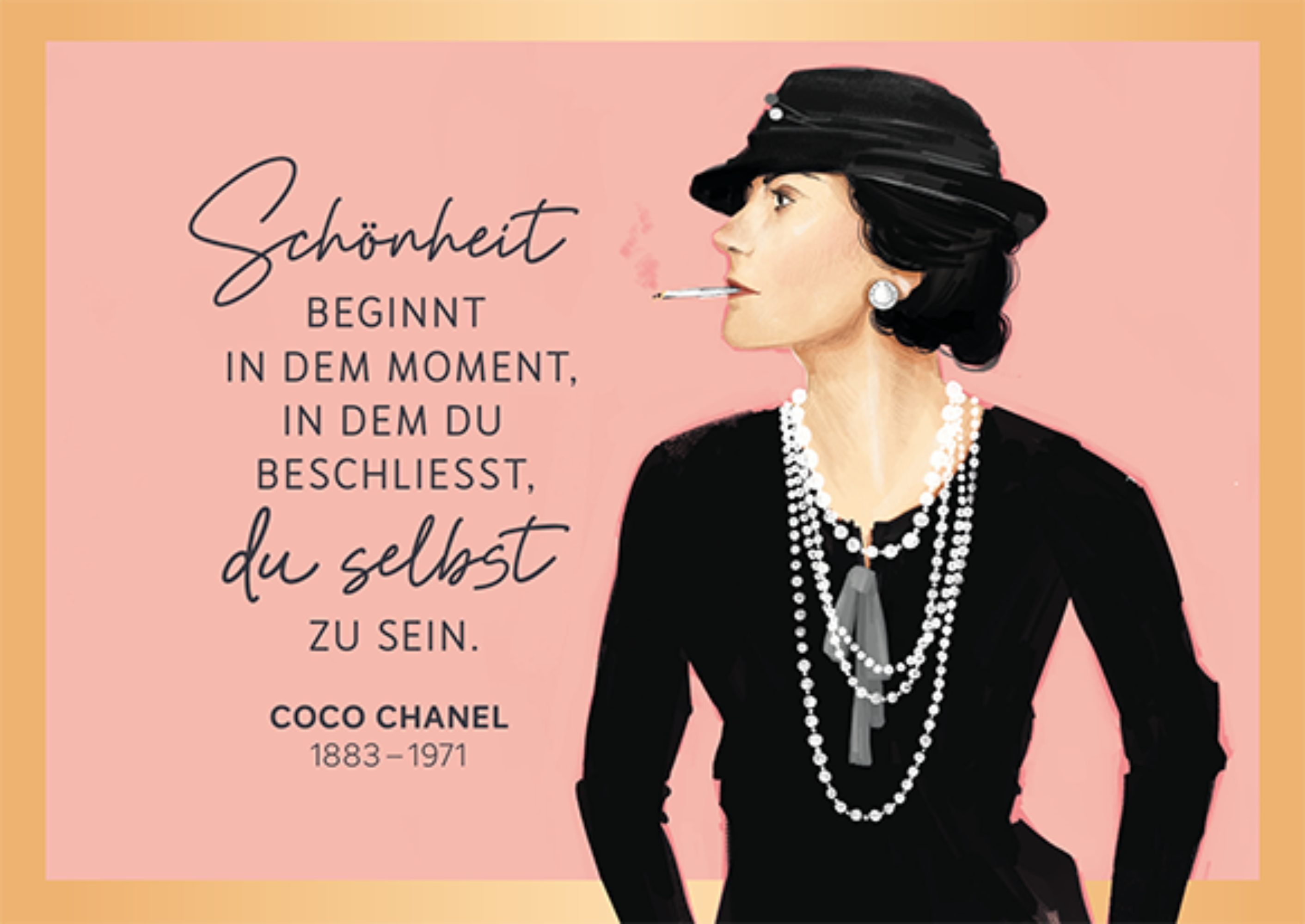 Grafik Werkstatt Glückwunschkarte Postkarte "Schönheit beginnt in dem Moment ..." 10,5 × 14,8 cm