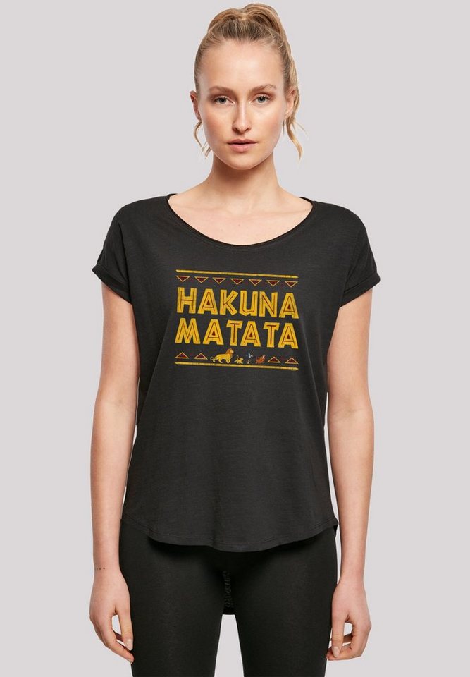 F4NT4STIC T-Shirt König der Löwen Hakuna Matata Print, Hinten extra lang  geschnittenes Damen T-Shirt