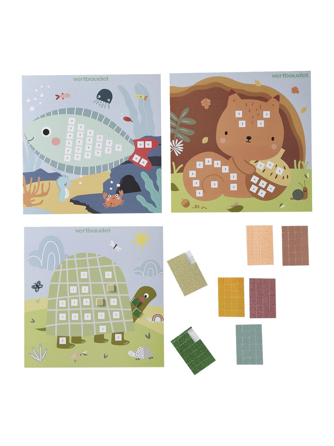 vertbaudet Tafel Sticker-Set mit Glitzer für Kinder