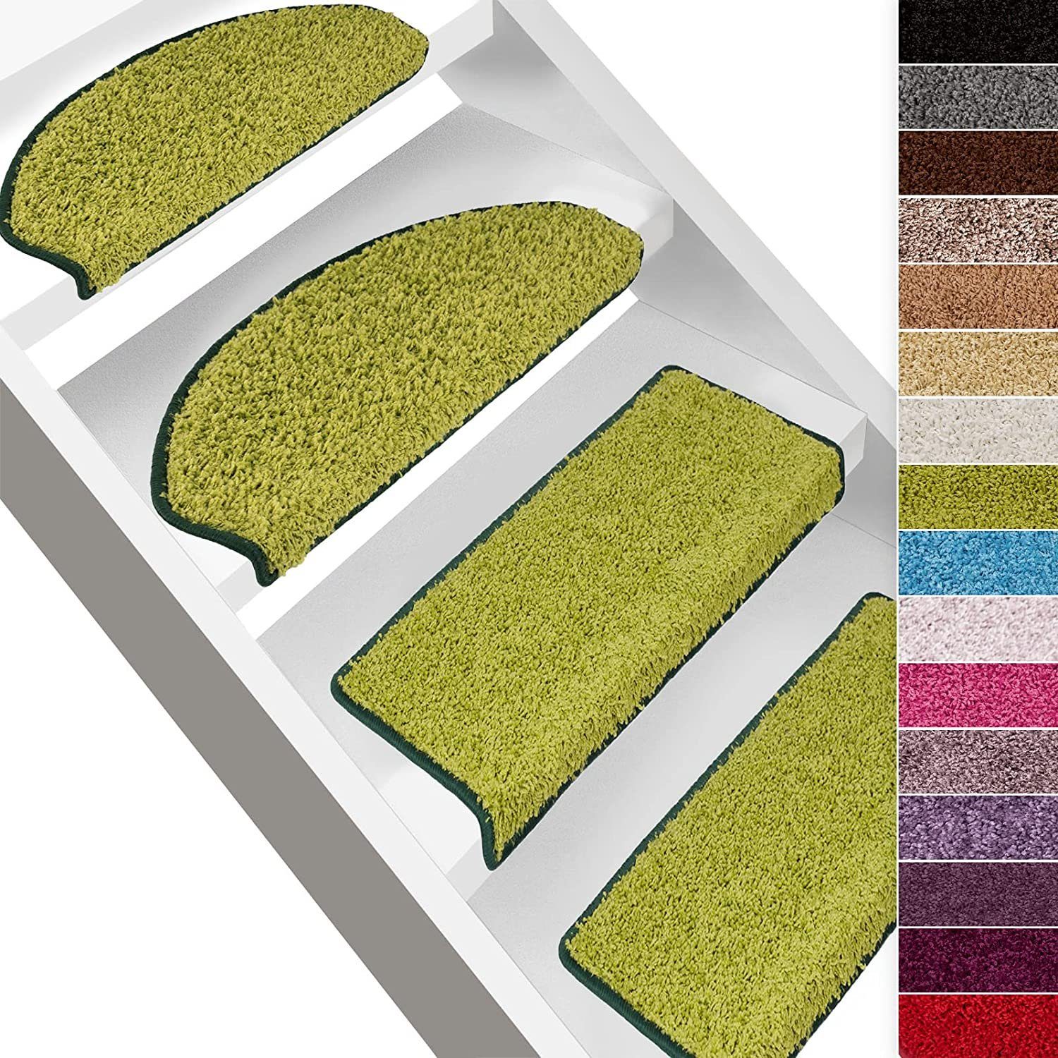 Karat Stufenmatte Kleopatra, 11 Farben, Stufenschutz, Stufenschoner, Halbrund, Höhe: 9 mm, aus 100% Polypropylen