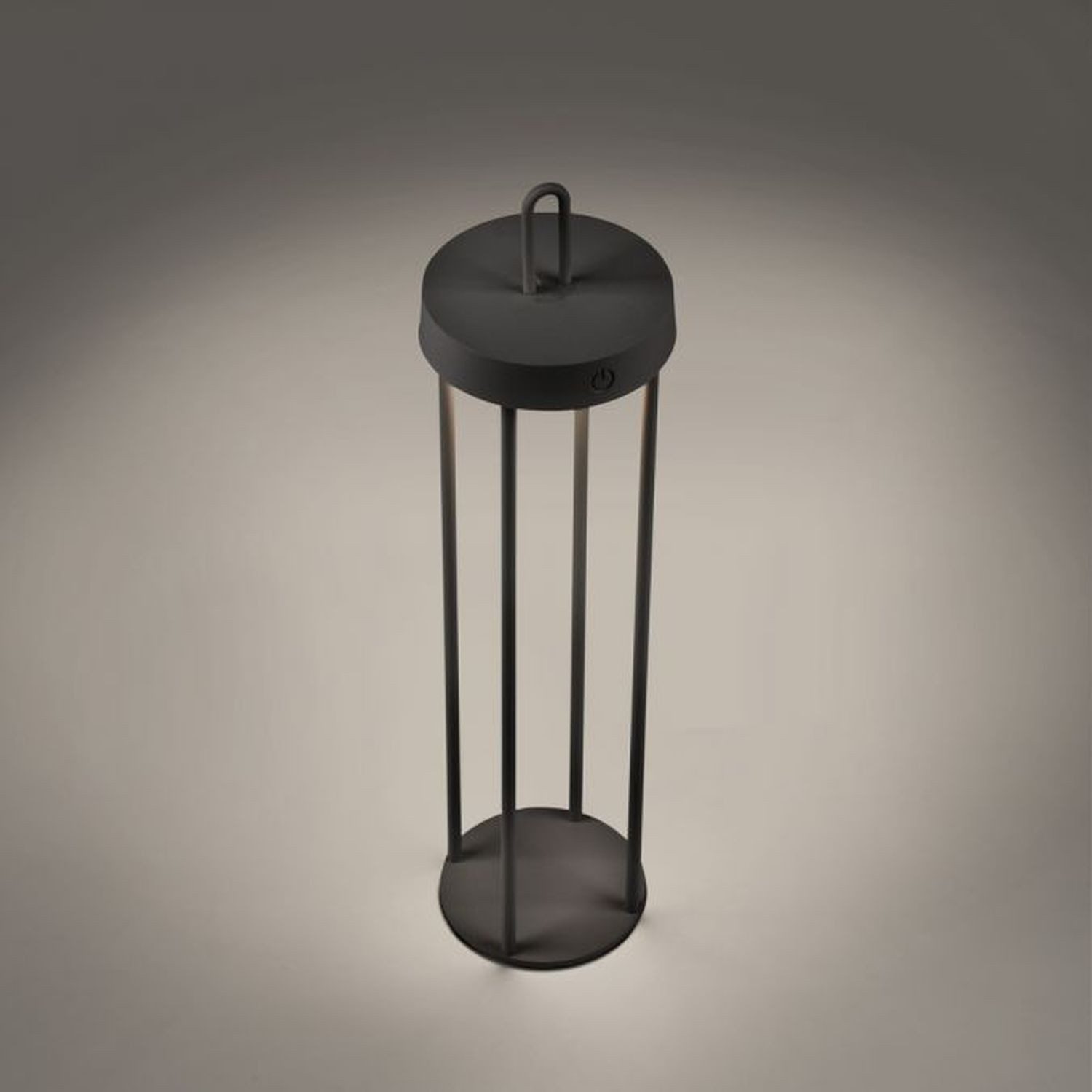 Licht-Erlebnisse Nachttischlampe CEDROS, LED fest integriert, Warmweiß, Metall LED Dimmer mit Touch Funktion IP44 50,4 cm hoch Schwarz 130 lm