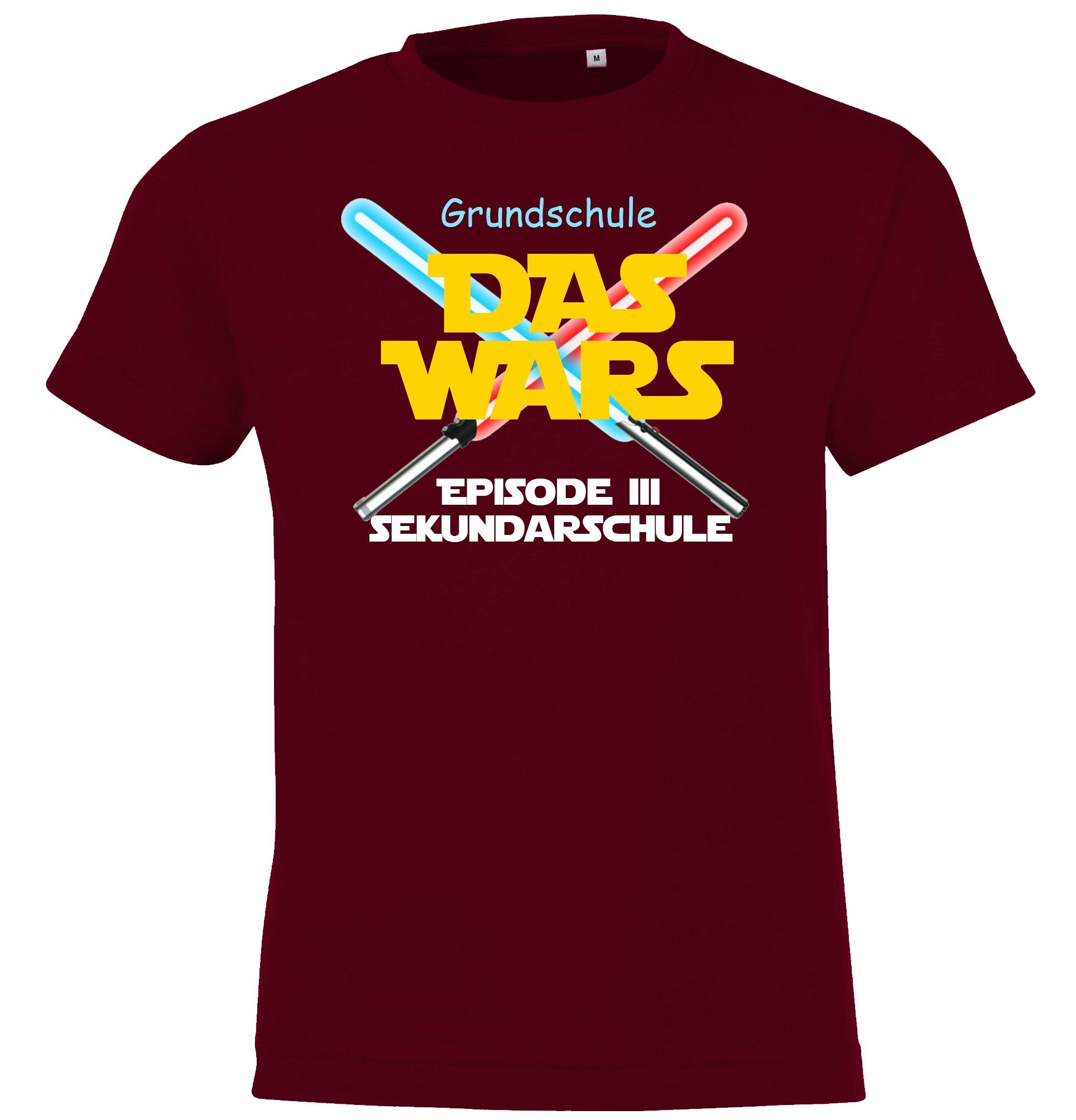 Youth Designz Kinder T-Shirt Shirt der Das lustigem Wars Burgund mit Schulzeit Grundschule Motiv