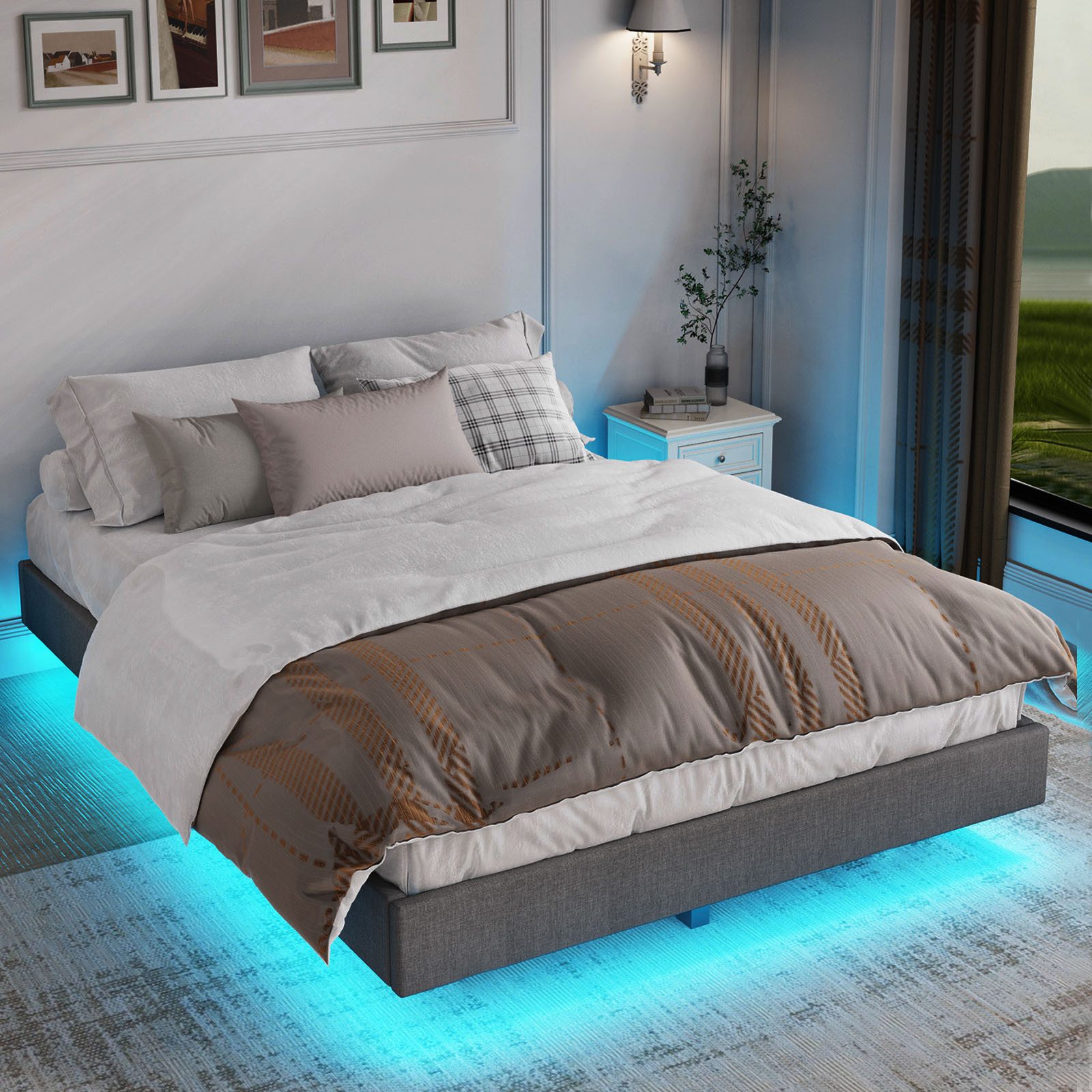 oyajia Bettgestell Doppelbett 140x200cm mit Lattenrost, Schwebebett Gestell günstig online kaufen