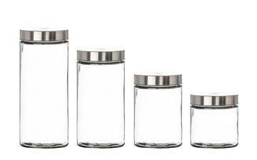 BigDean Vorratsdose 4x Vorratsgläser 2,2 L Glas lebensmittelecht Schraubverschluss, Glas, (4-tlg)