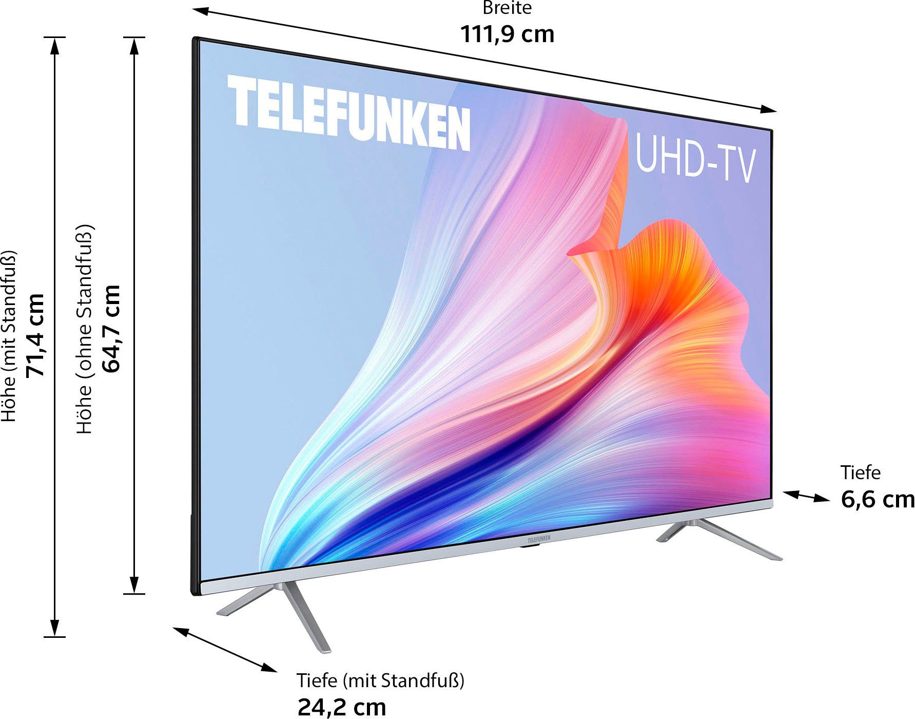 Telefunken D50V850M5CWH LED-Fernseher (126 cm/50 Zoll, 4K Ultra HD,  Smart-TV)