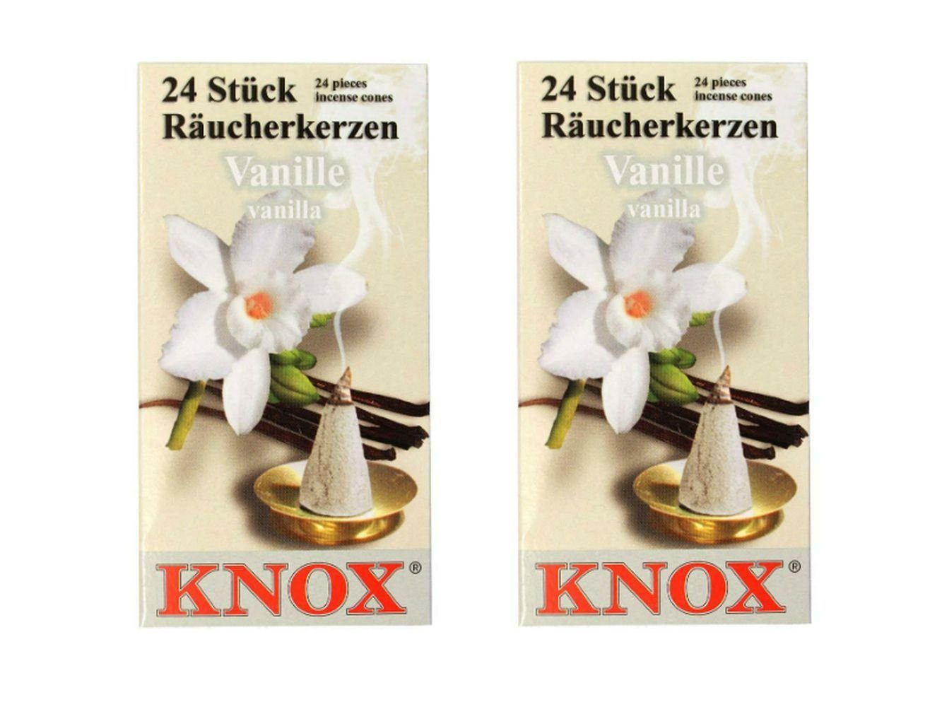 KNOX Räuchermännchen 2 Päckchen Räucherkerzen- Vanille - 24er Packung