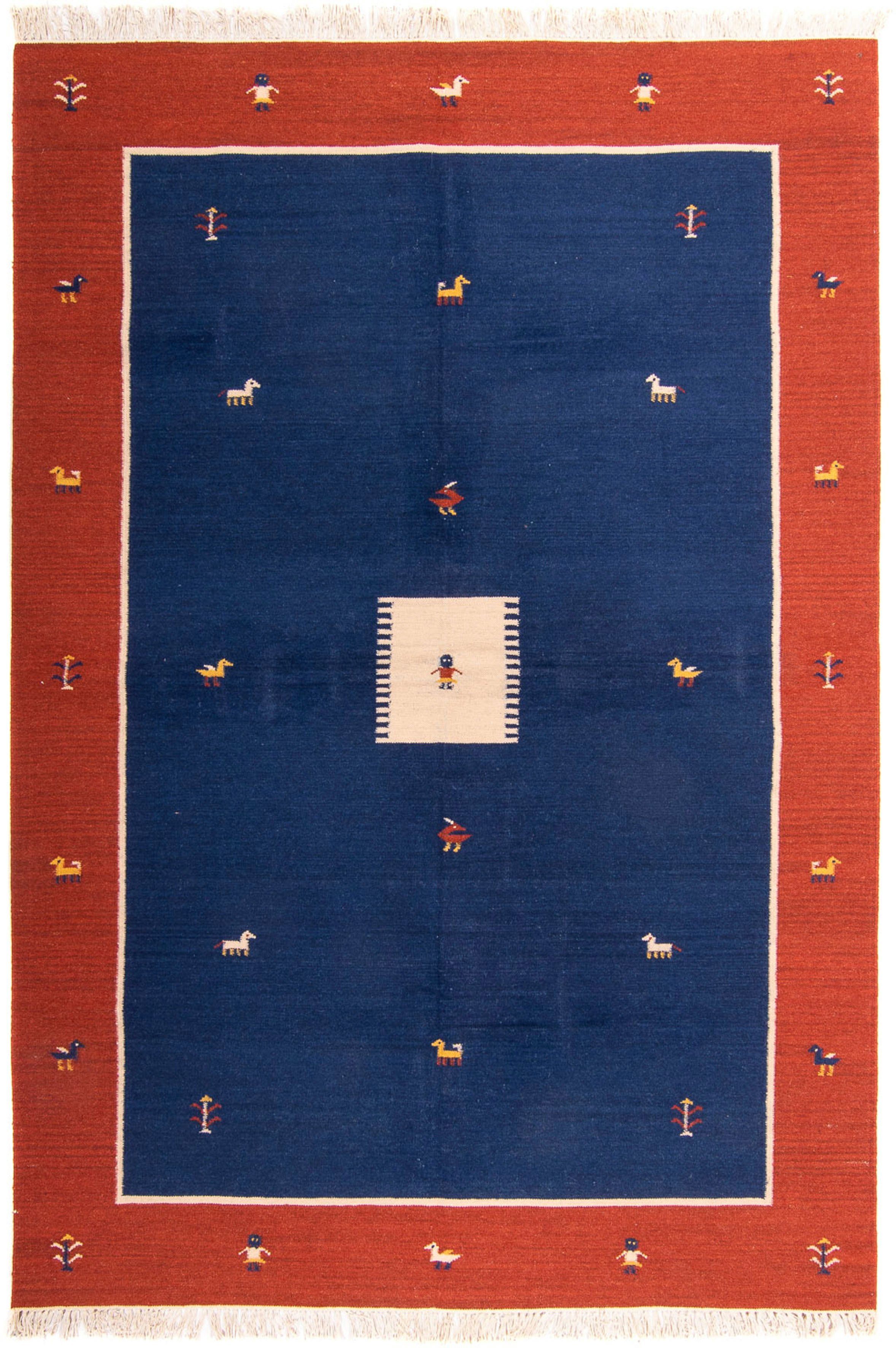 Wollteppich Kelim - dunkelblau, - mm, Einzelstück 170 x Wohnzimmer, Höhe: - 240 Trendy morgenland, rechteckig, cm 4