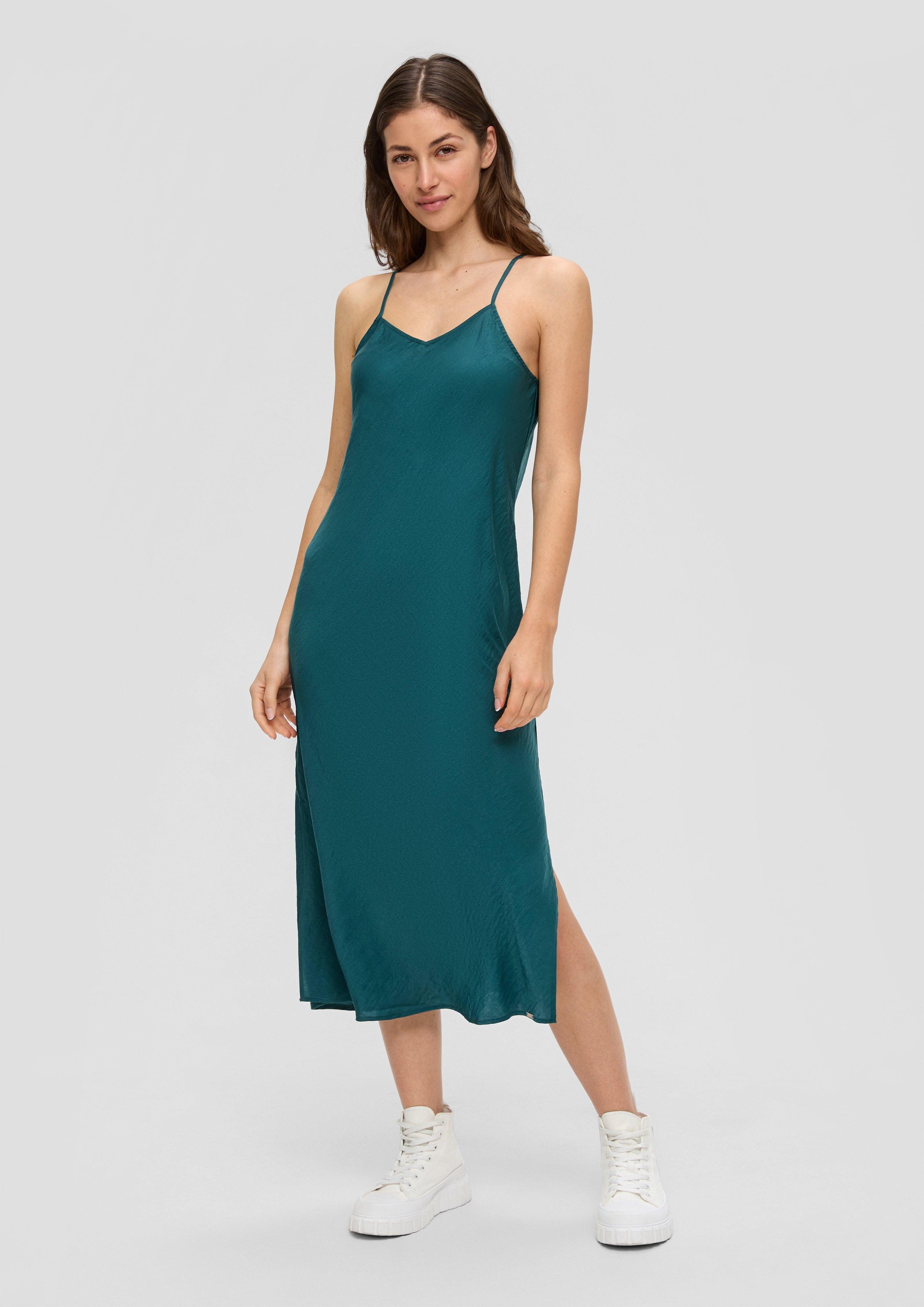 QS Satinkleid mit Spaghetti-Trägern günstig online kaufen