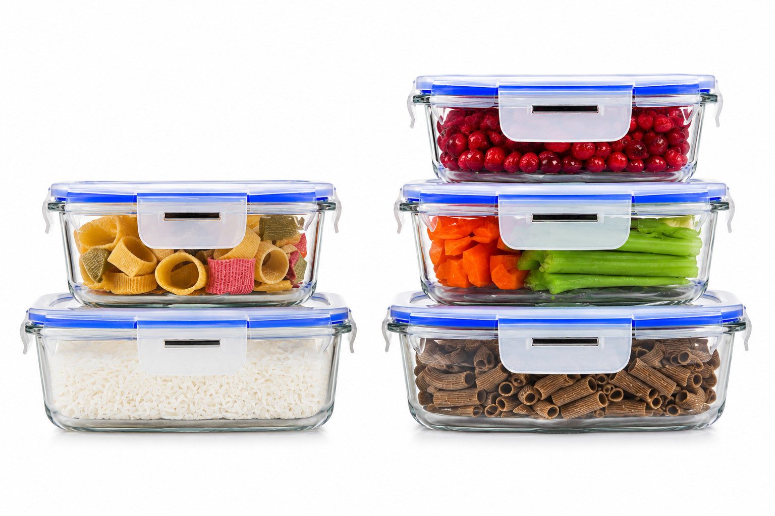 Sendez Frischhaltedose 10tlg. 2x1L 2x800ml 1x500ml Glas Lunchbox Vorratsdosen Brotdose, Glas, (10-tlg)