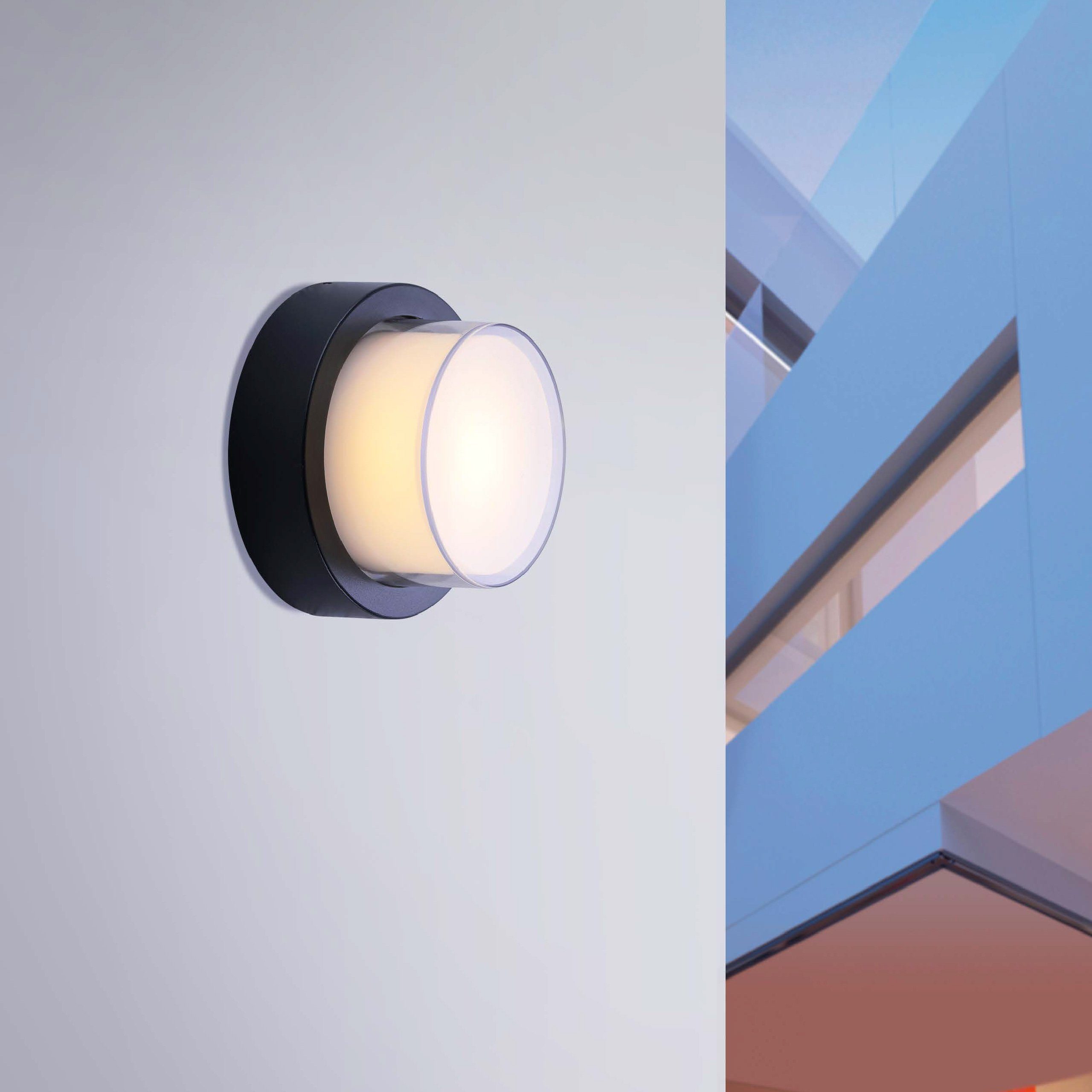 Paul Neuhaus Smarte LED-Leuchte LED Außenlampe RGB+W Q - ERIK Smart Home, Smart Home, RGB-Farbwechsel, Memoryfunktion, mit Leuchtmittel, warmweiß, Deckenlampe anthrazit, dimmbar per Fernbedienung