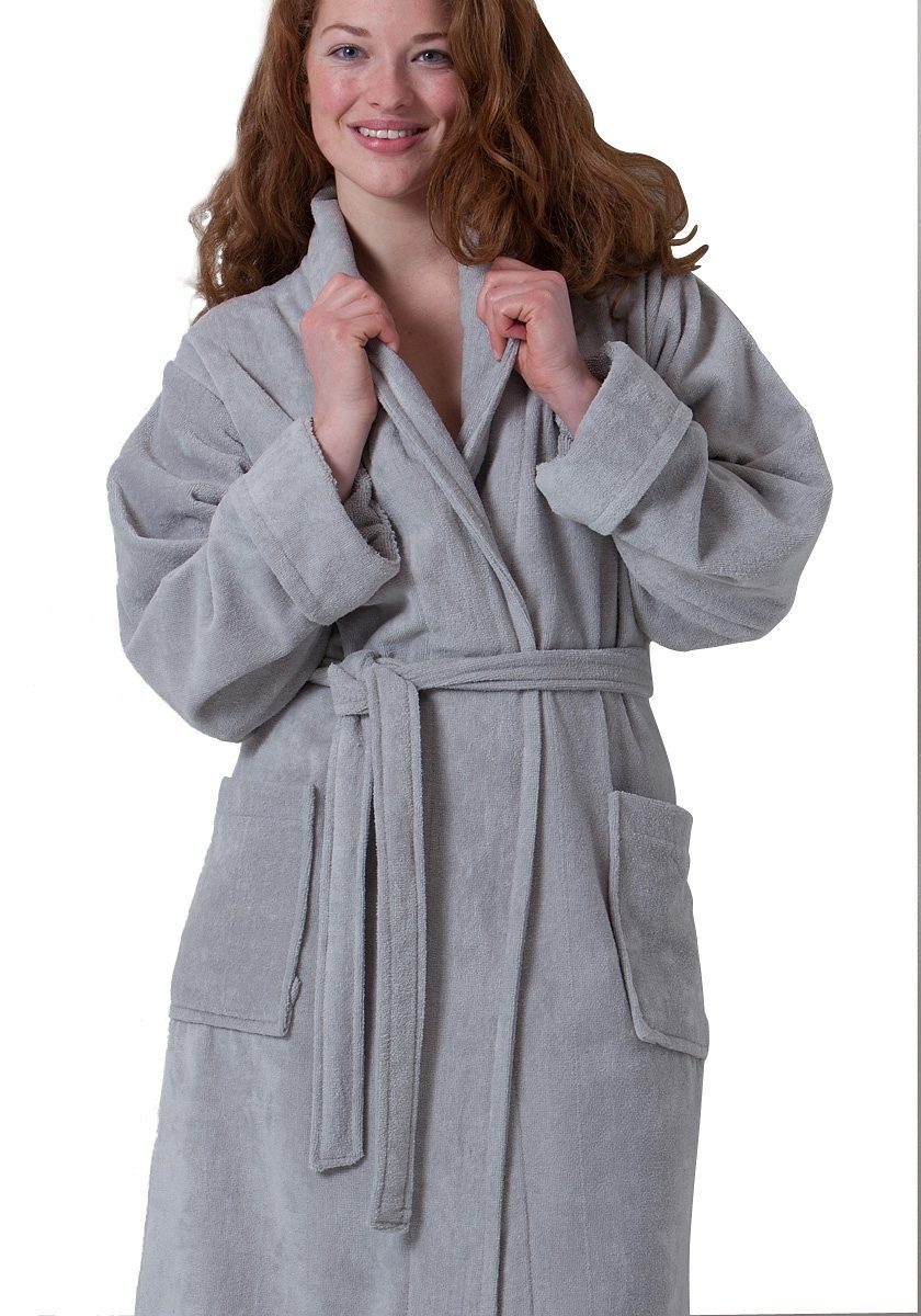 Seahorse Bademantel Seahorse Pure Unisex, Langform, Velours, Schalkragen, Gürtel, Langarm, aufgesetzte Taschen