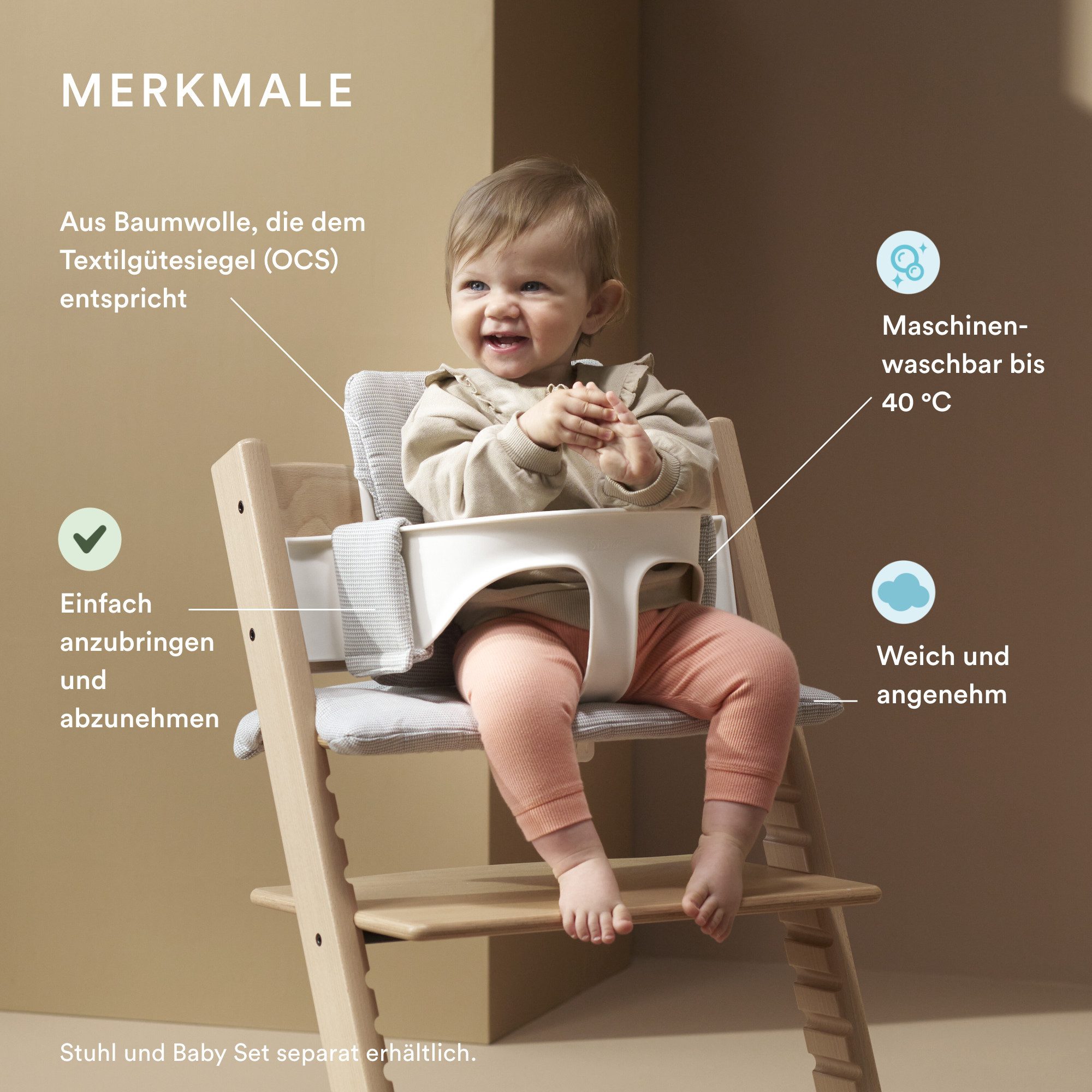 Stokke Hochstuhlauflage Kissen für den Kinderhochstuhl Tripp Trapp und Baby günstig online kaufen