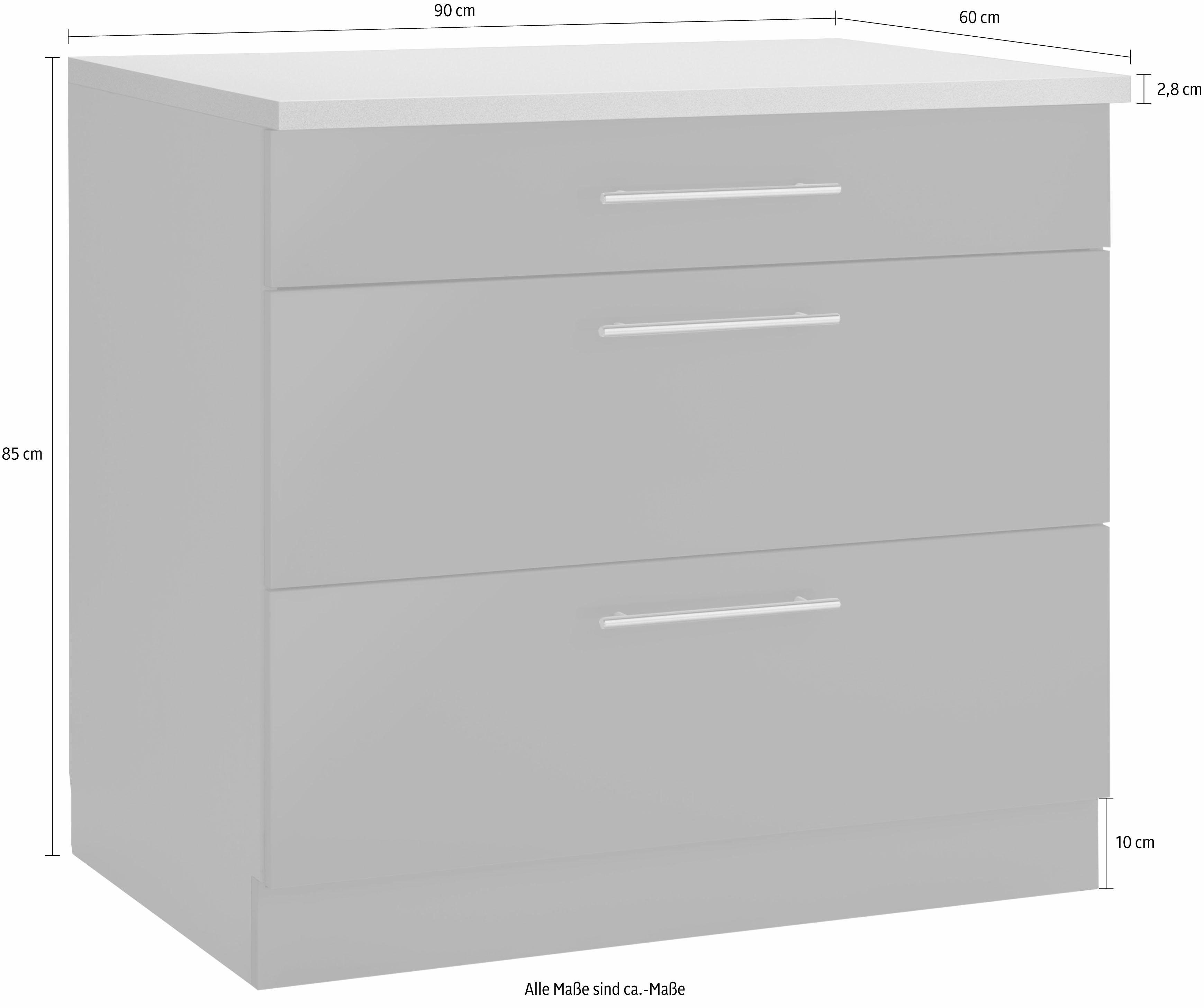 wiho Küchen Unterschrank Cali 90 cm breit, mit 2 großen Auszügen – Bild 5 von 5